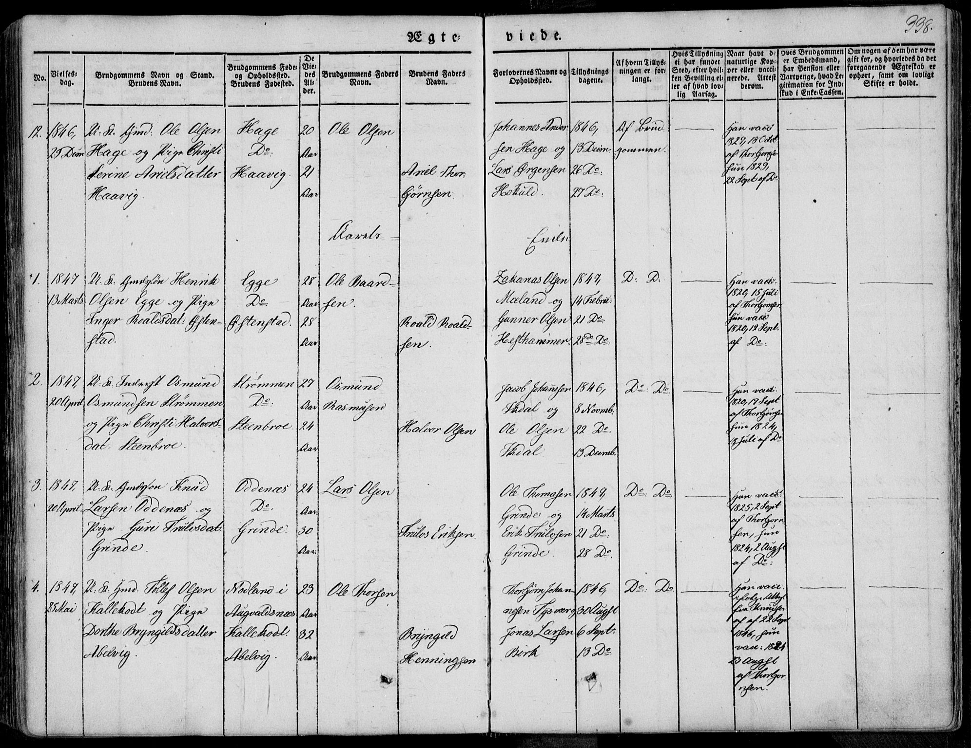 Skjold sokneprestkontor, AV/SAST-A-101847/H/Ha/Haa/L0006: Parish register (official) no. A 6.1, 1835-1858, p. 338