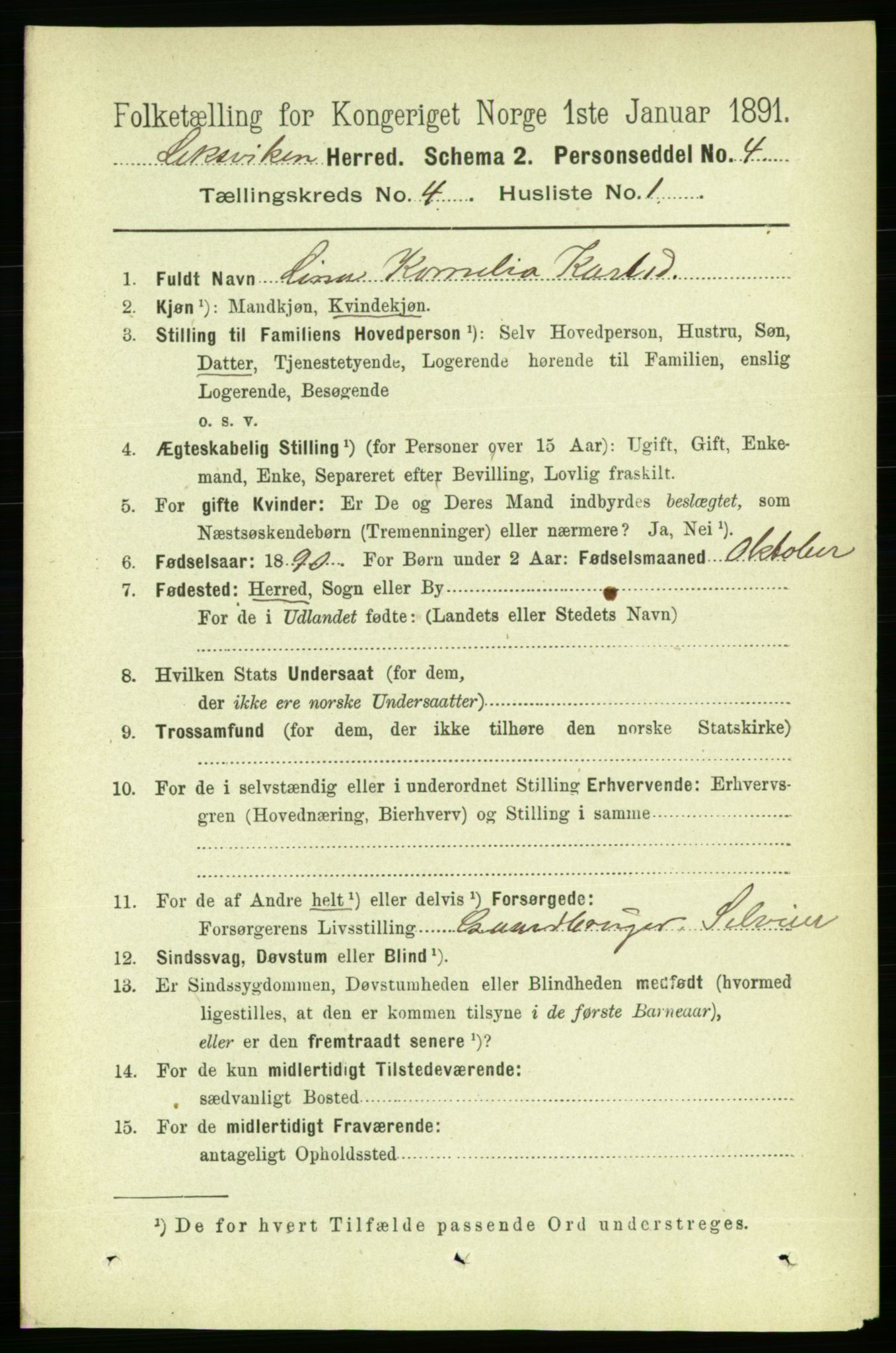 RA, 1891 census for 1718 Leksvik, 1891, p. 1912