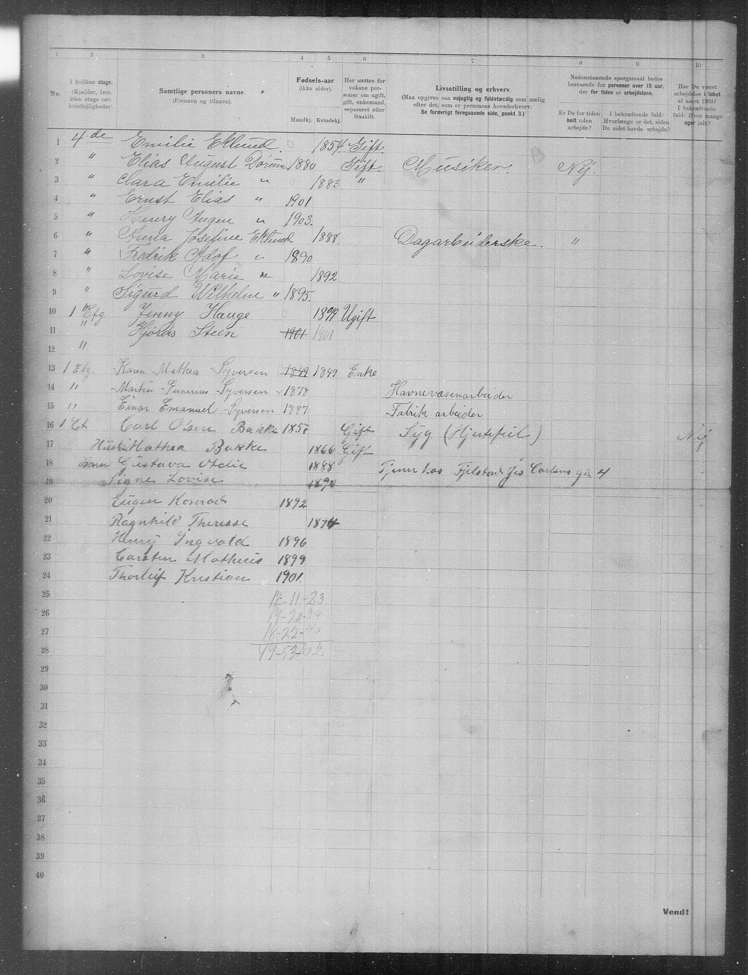 OBA, Municipal Census 1903 for Kristiania, 1903, p. 7523