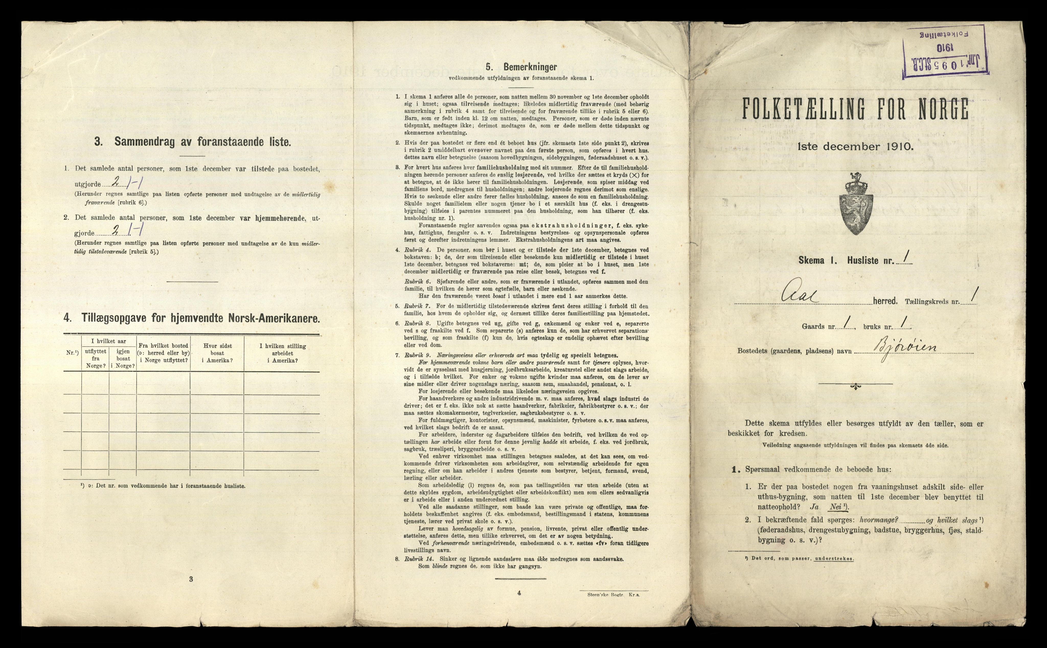 RA, 1910 census for Ål, 1910, p. 49