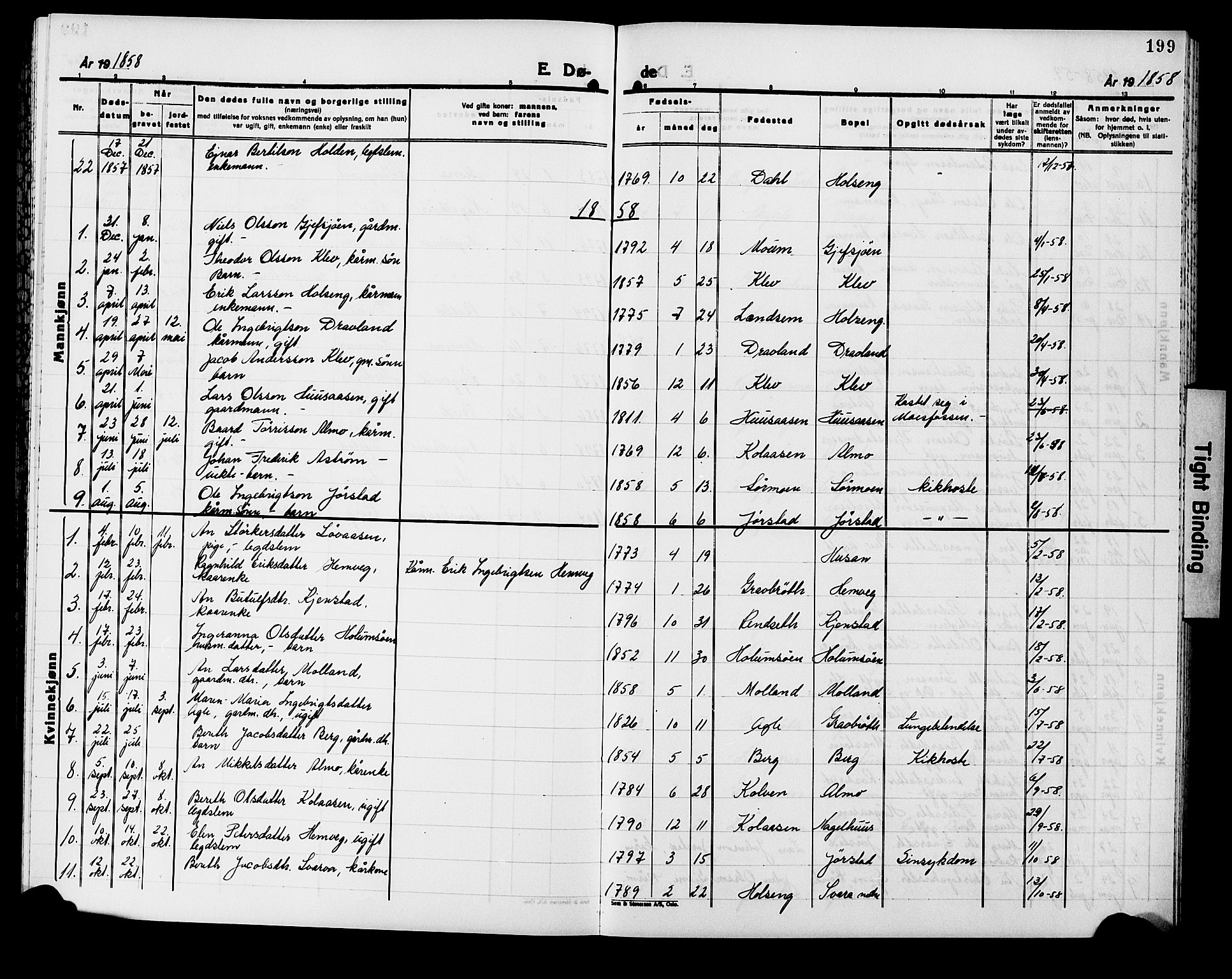 Ministerialprotokoller, klokkerbøker og fødselsregistre - Nord-Trøndelag, SAT/A-1458/749/L0485: Parish register (official) no. 749D01, 1857-1872, p. 199