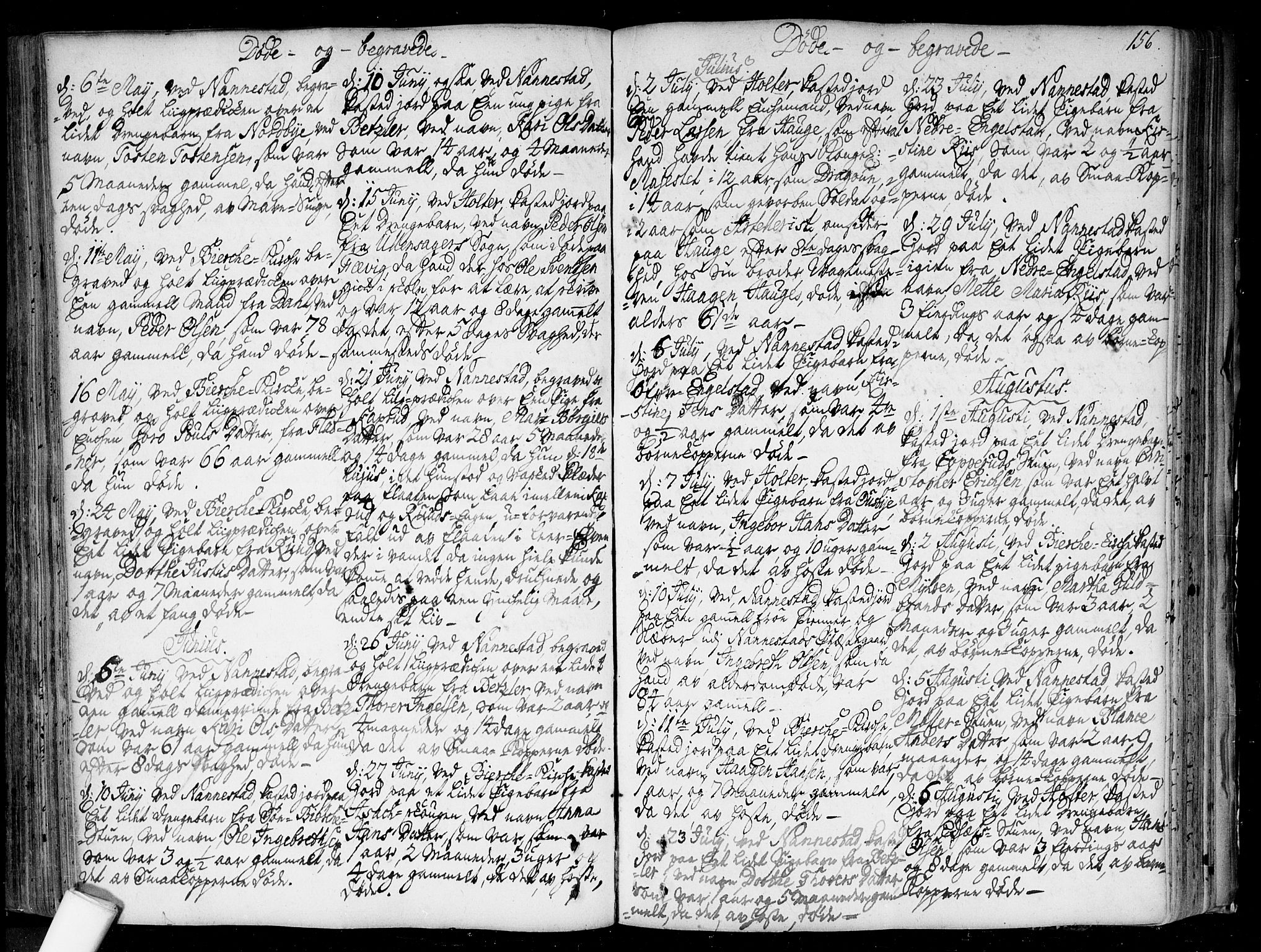 Nannestad prestekontor Kirkebøker, SAO/A-10414a/F/Fa/L0006: Parish register (official) no. I 6, 1739-1754, p. 156