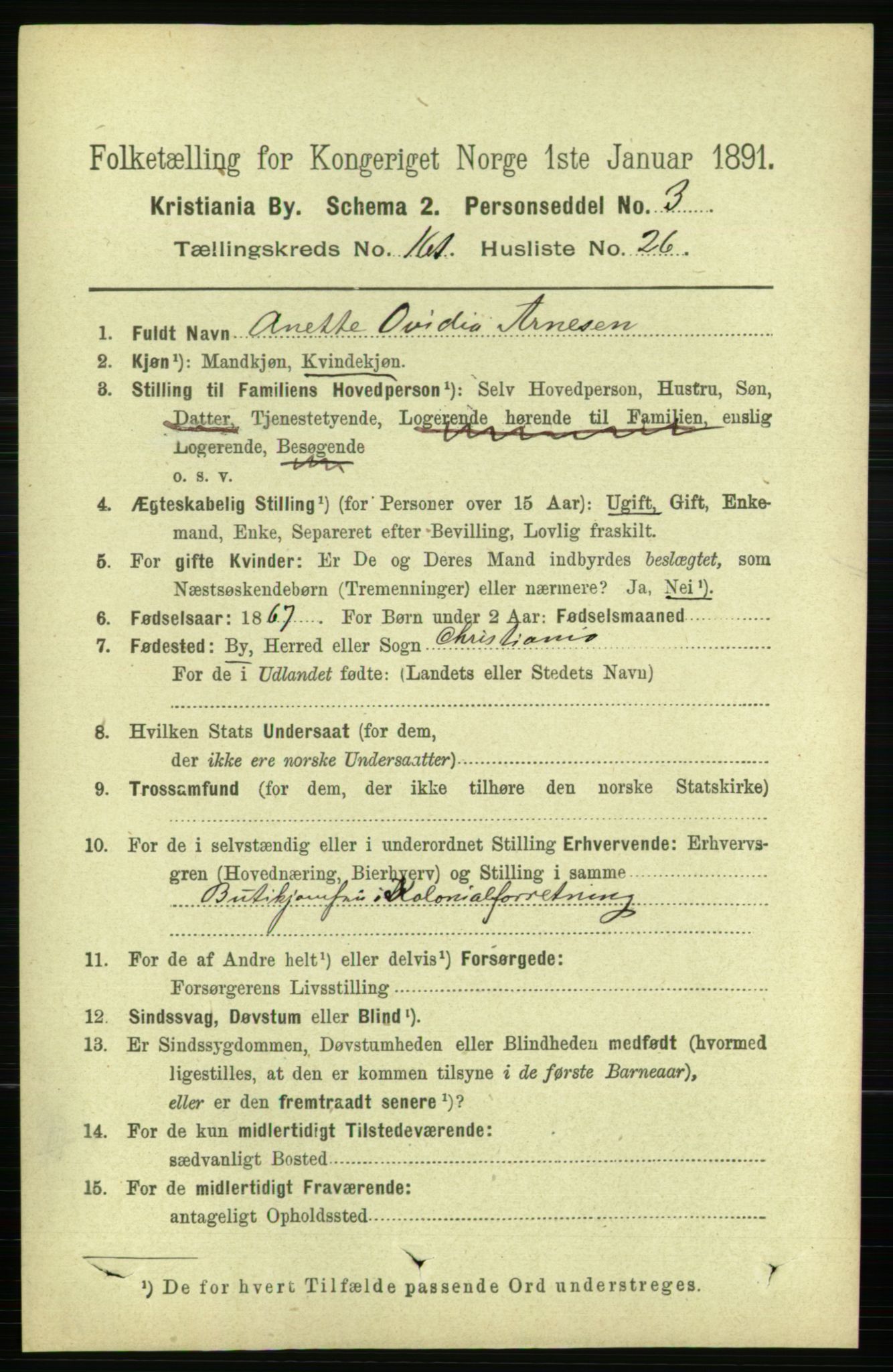 RA, 1891 census for 0301 Kristiania, 1891, p. 92514