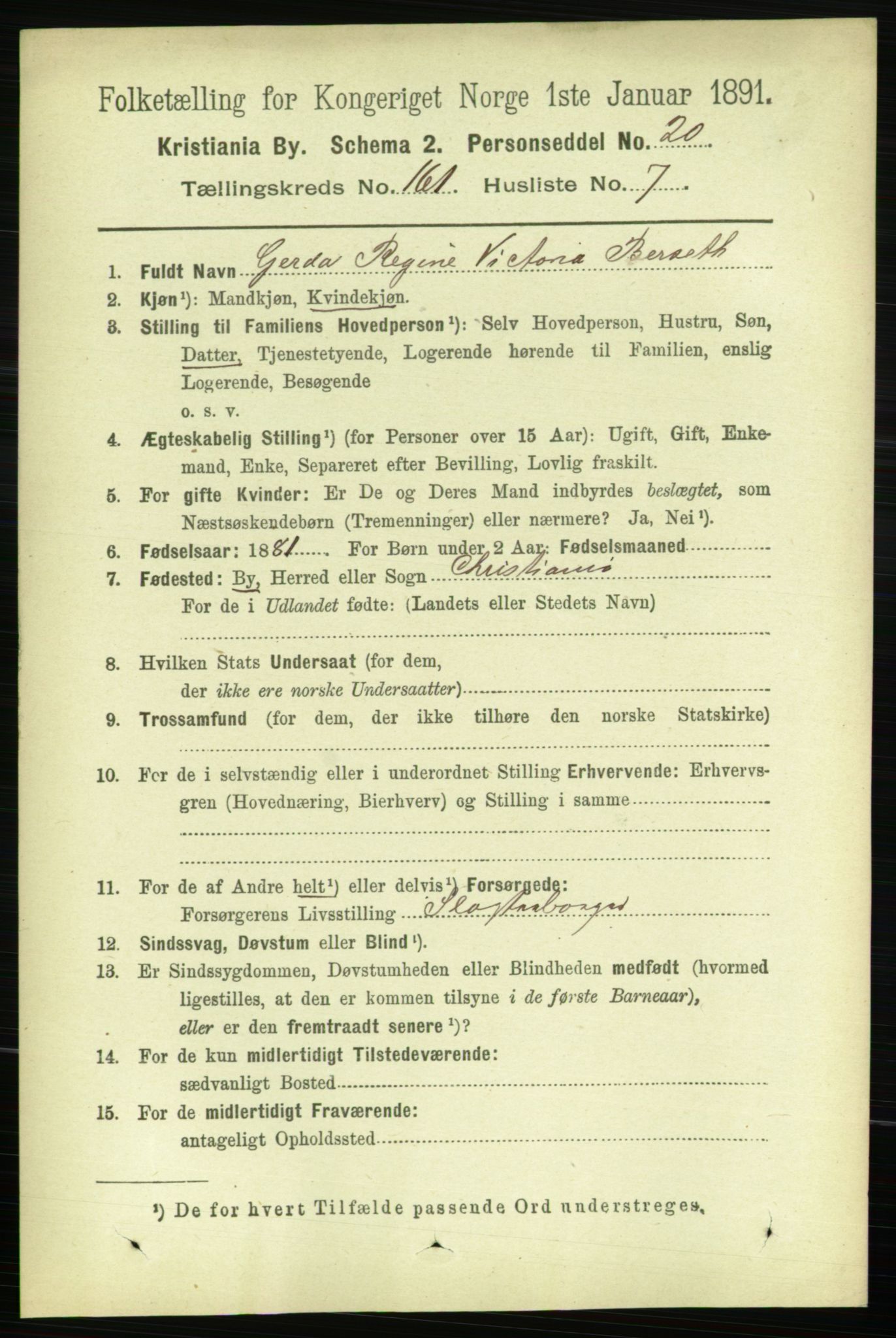 RA, 1891 census for 0301 Kristiania, 1891, p. 91740