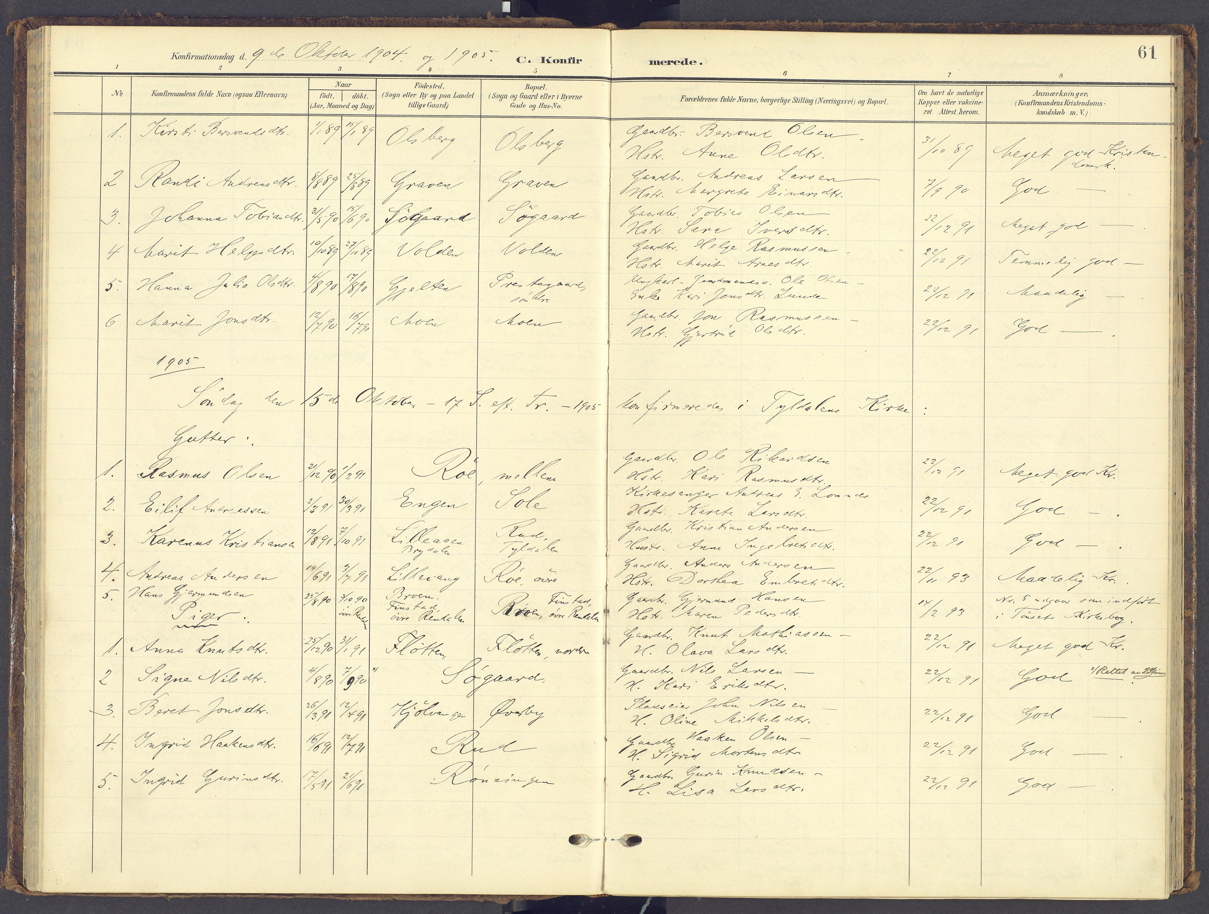 Tynset prestekontor, SAH/PREST-058/H/Ha/Haa/L0028: Parish register (official) no. 28, 1902-1929, p. 61