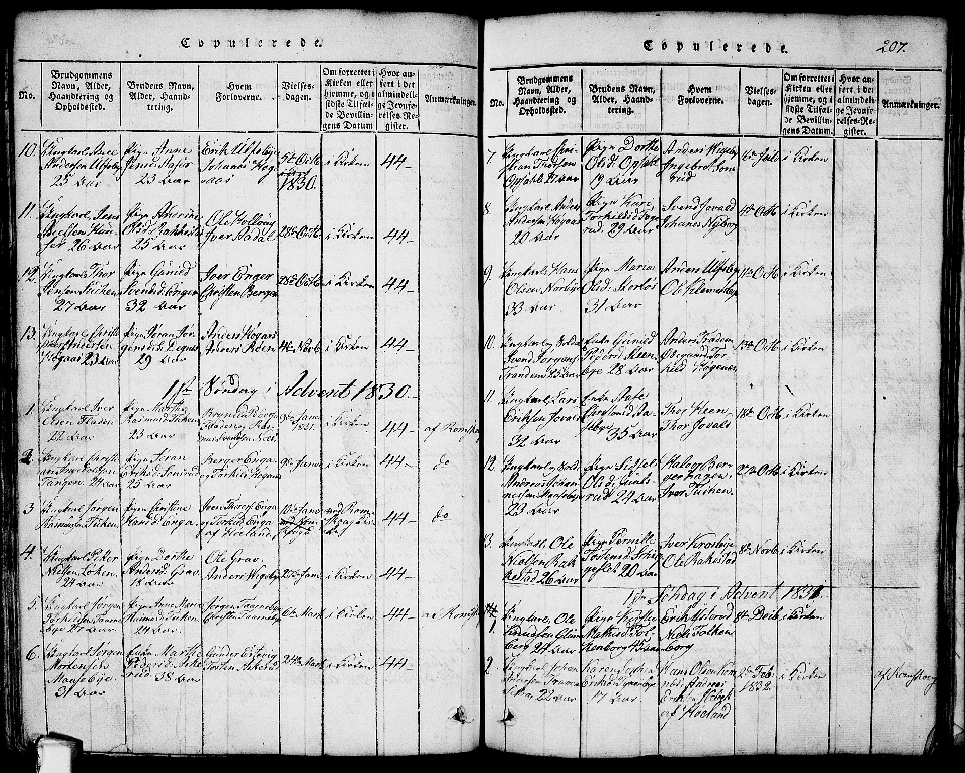 Rødenes prestekontor Kirkebøker, AV/SAO-A-2005/G/Ga/L0001: Parish register (copy) no.  I 1, 1814-1841, p. 207