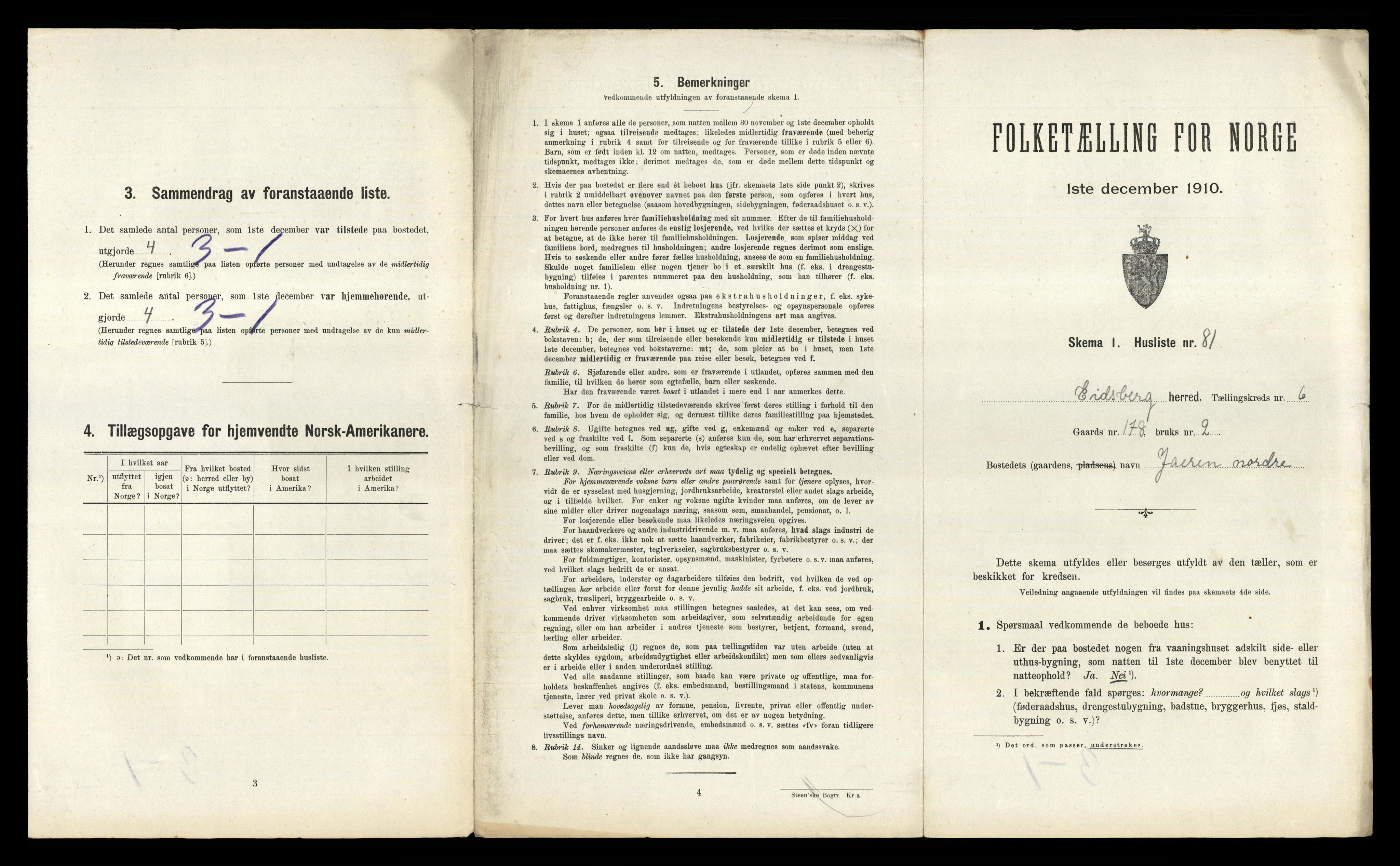 RA, 1910 census for Eidsberg, 1910, p. 1614