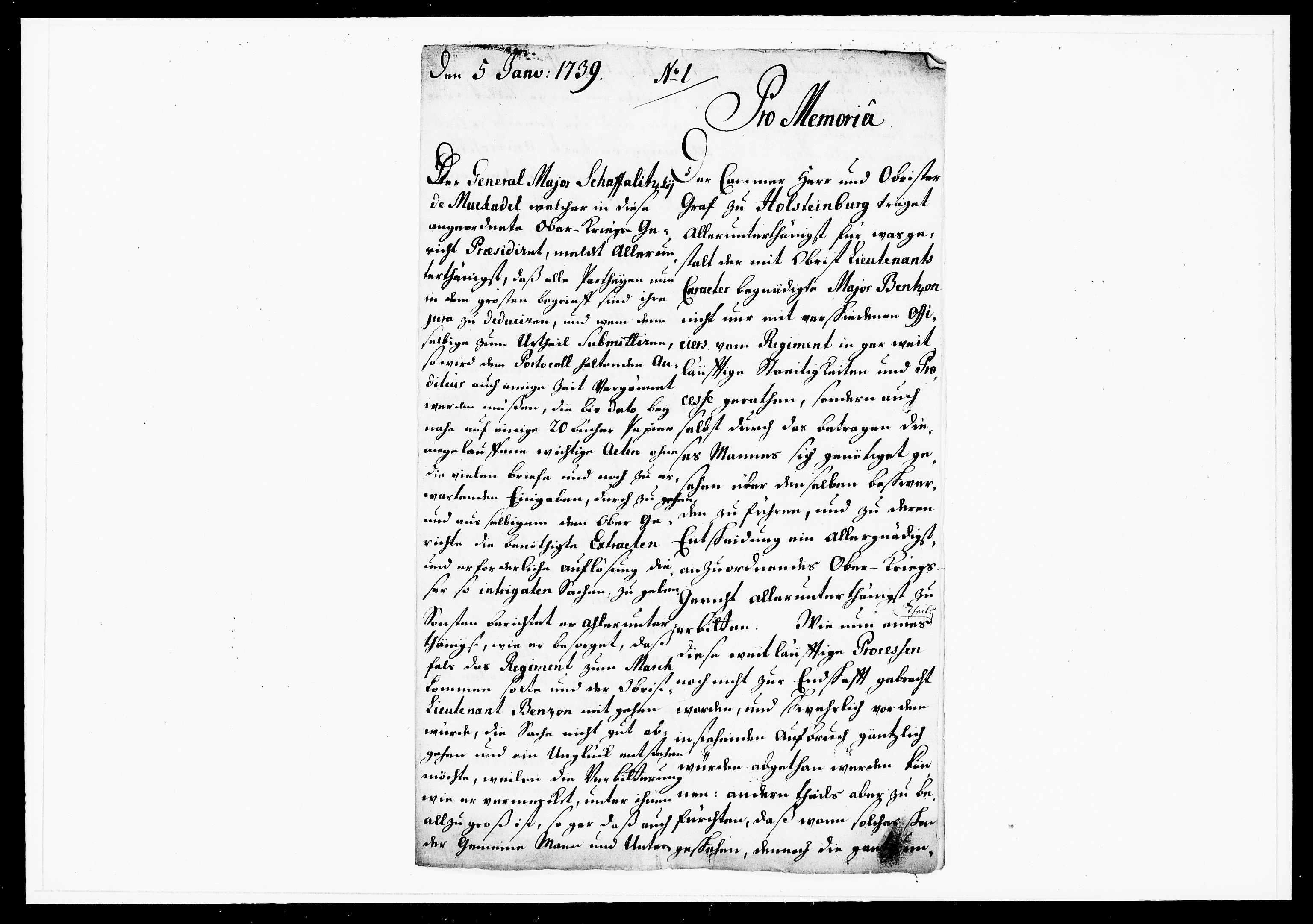 Krigskollegiet, Krigskancelliet, DRA/A-0006/-/1151-1156: Refererede sager, 1739, p. 6