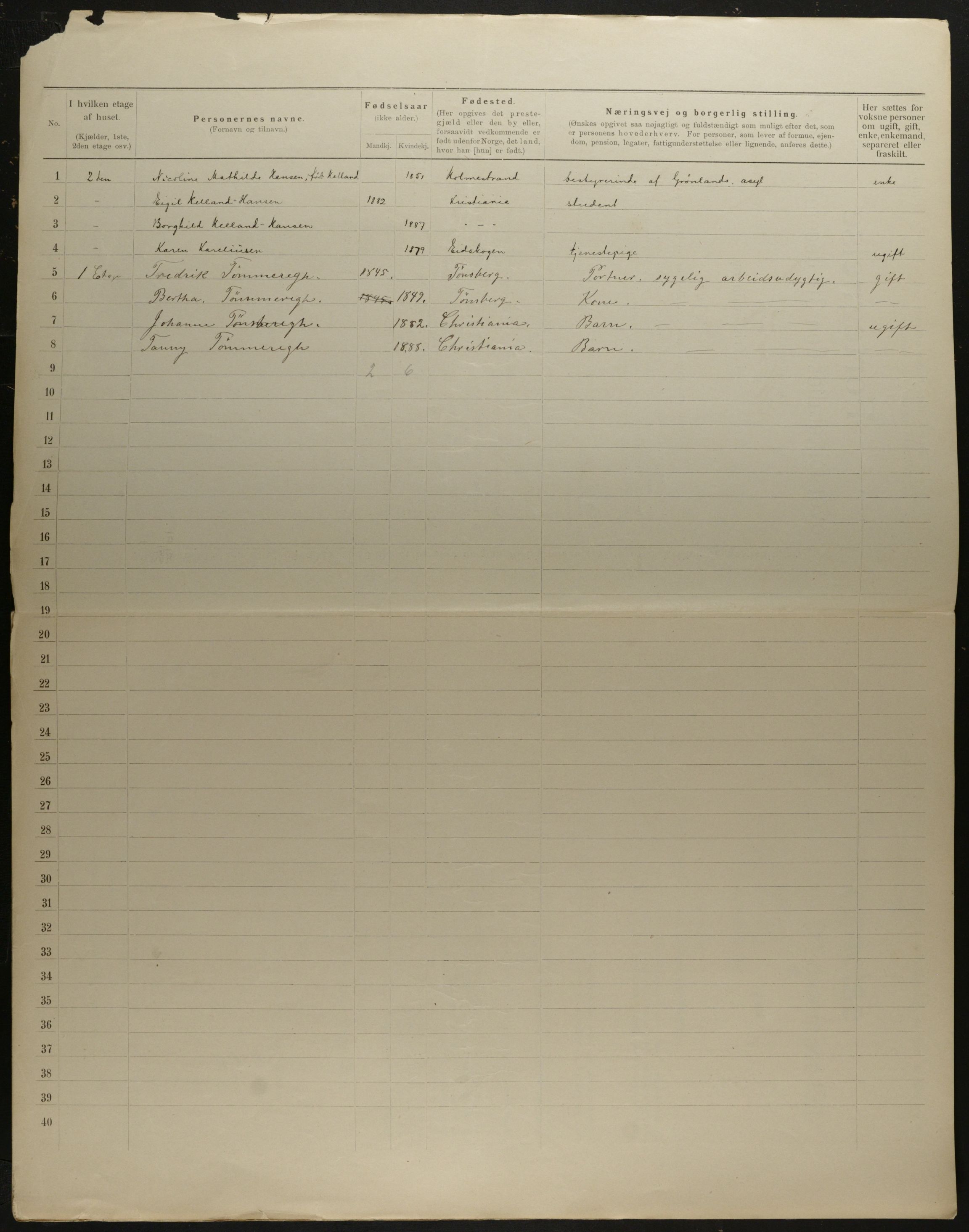 OBA, Municipal Census 1901 for Kristiania, 1901, p. 10966