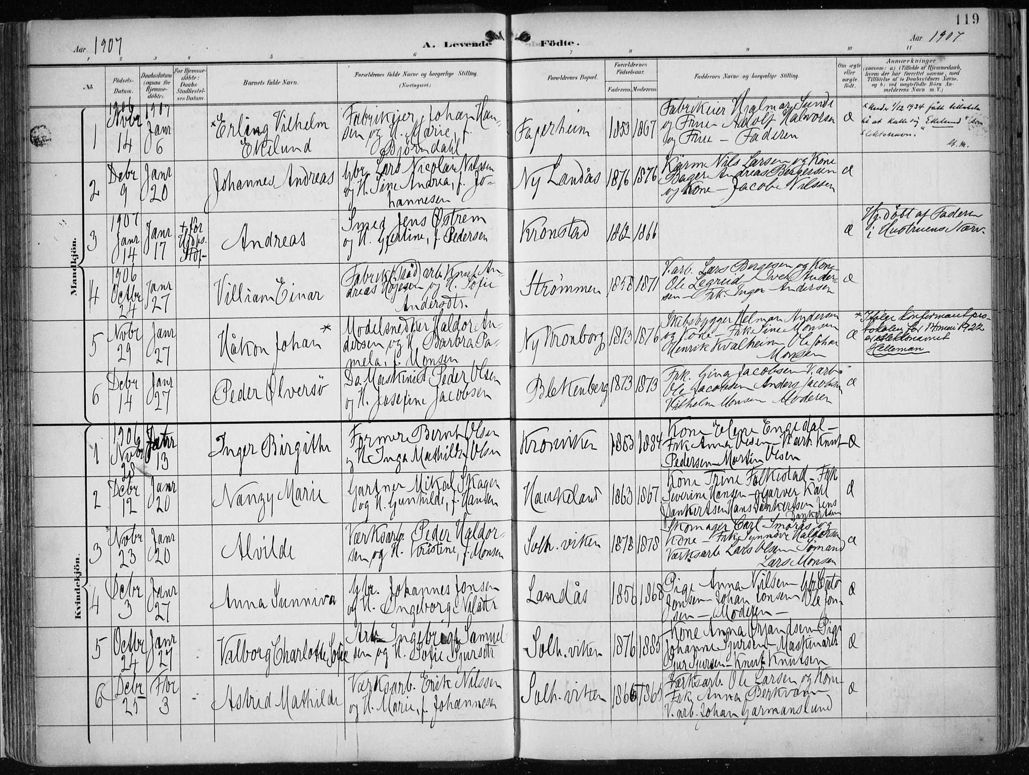 Årstad Sokneprestembete, AV/SAB-A-79301/H/Haa/L0002: Parish register (official) no. A 2, 1899-1914, p. 119