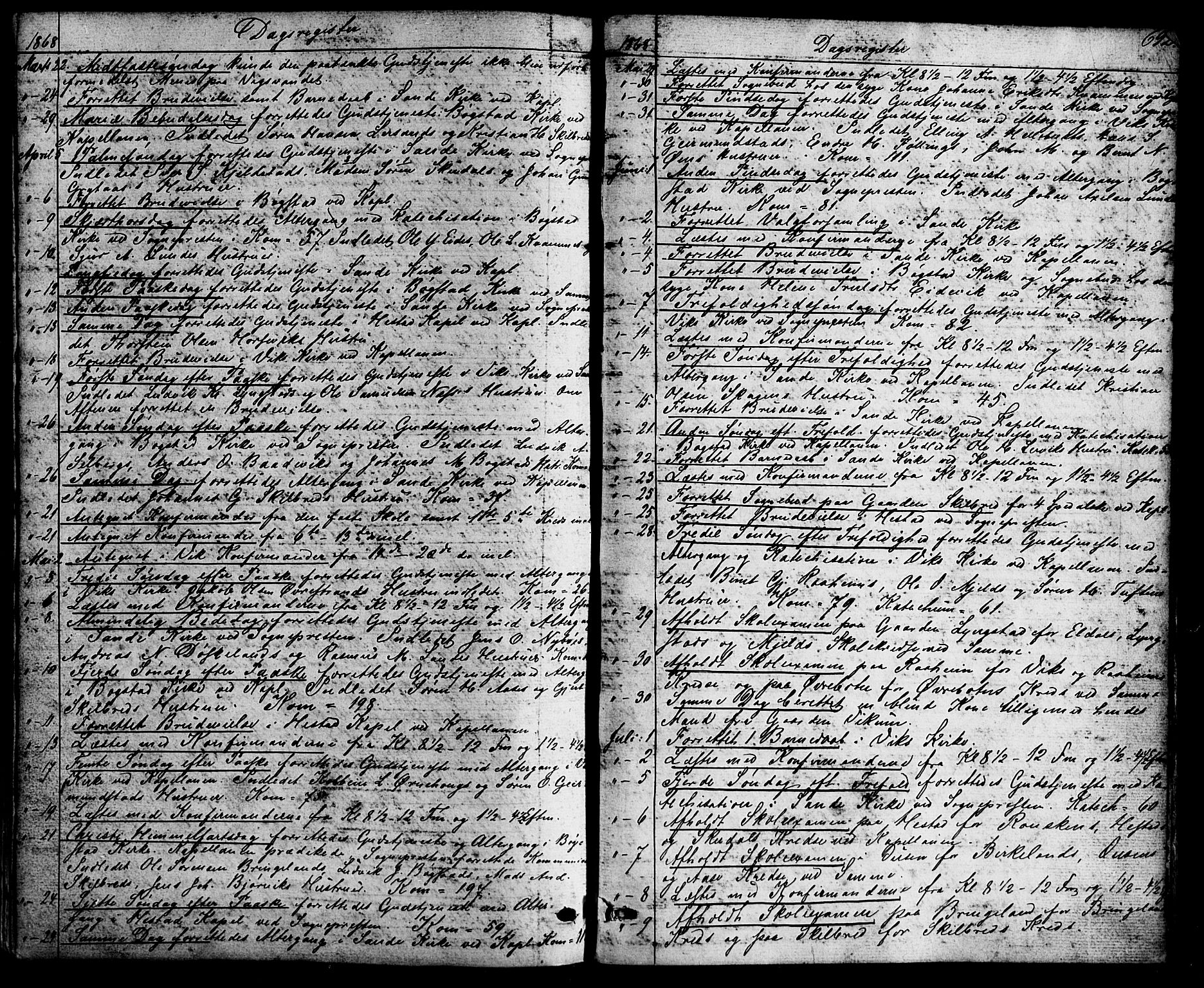 Gaular sokneprestembete, SAB/A-80001/H/Haa: Parish register (official) no. A 5, 1860-1881, p. 692