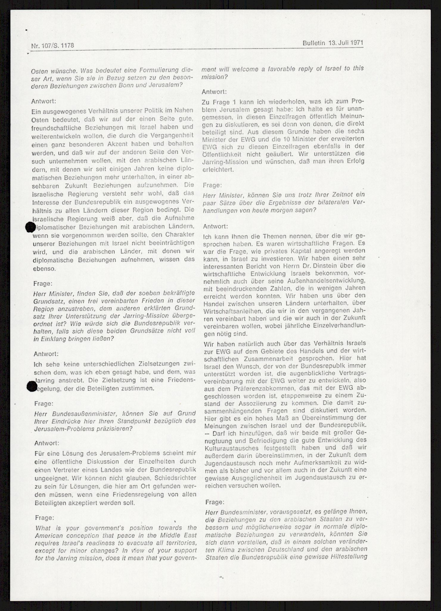 Utenriksdepartementet, hovedarkiv, AV/RA-S-6794/D/Db/Dba/L0776/0003: Verdenspolitikk. Fremmede staters politikk (G.L.) / Israel: Politikk (2 mapper), 1970-1972, p. 84