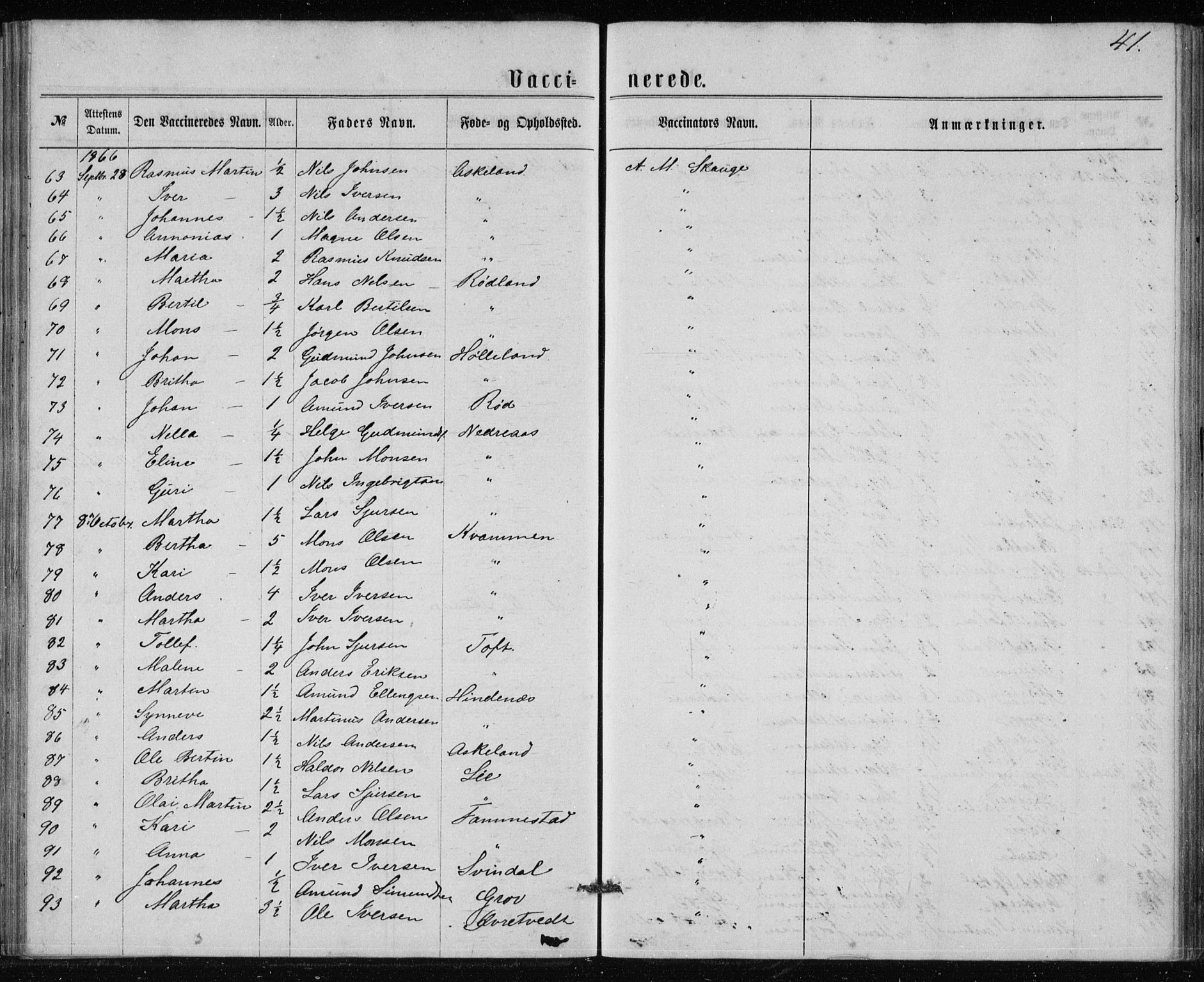 Lindås Sokneprestembete, SAB/A-76701/H/Haa: Parish register (official) no. A 17, 1874-1877, p. 41