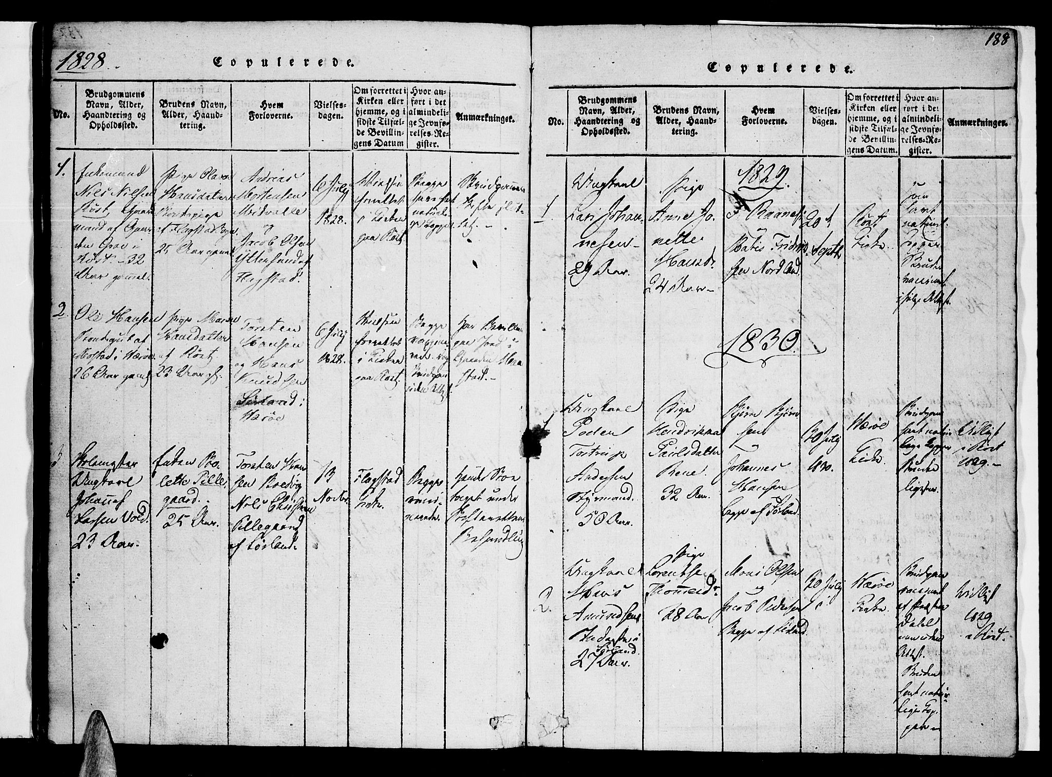 Ministerialprotokoller, klokkerbøker og fødselsregistre - Nordland, SAT/A-1459/807/L0120: Parish register (official) no. 807A03, 1821-1848, p. 188