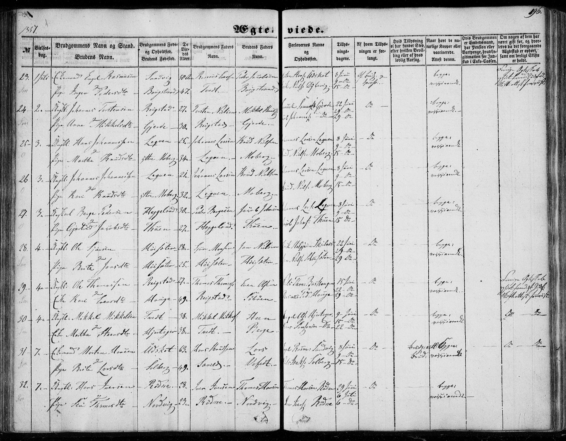 Os sokneprestembete, AV/SAB-A-99929: Parish register (official) no. A 16, 1851-1859, p. 196