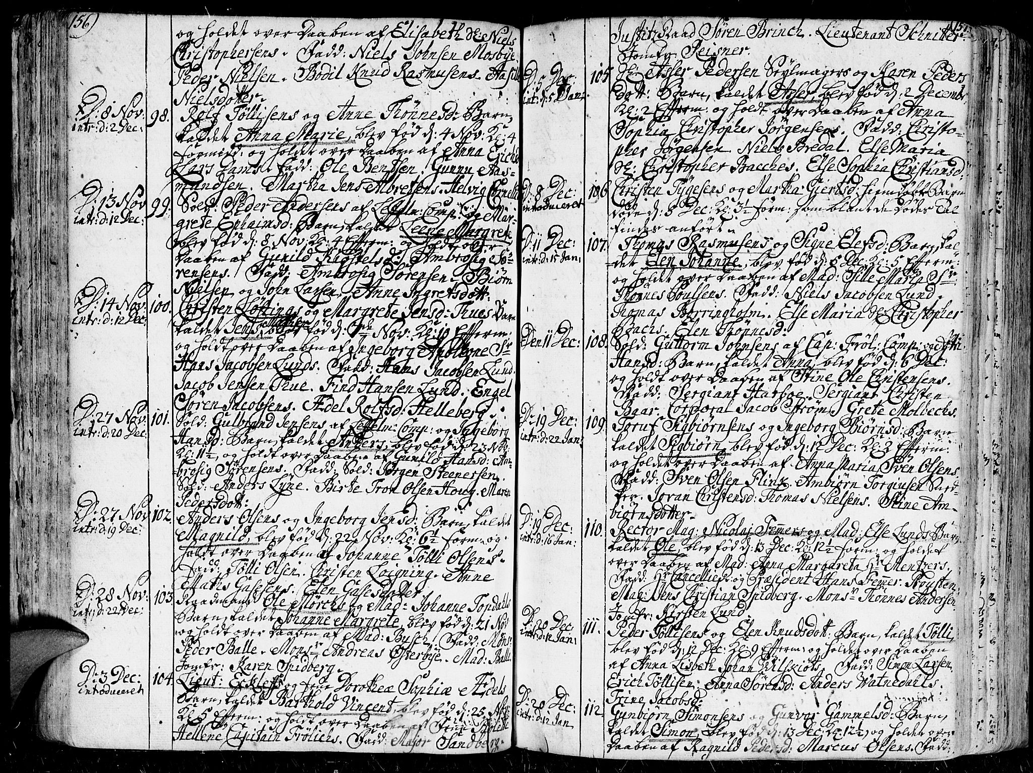 Kristiansand domprosti, AV/SAK-1112-0006/F/Fa/L0001: Parish register (official) no. A 1, 1734-1793, p. 156-157