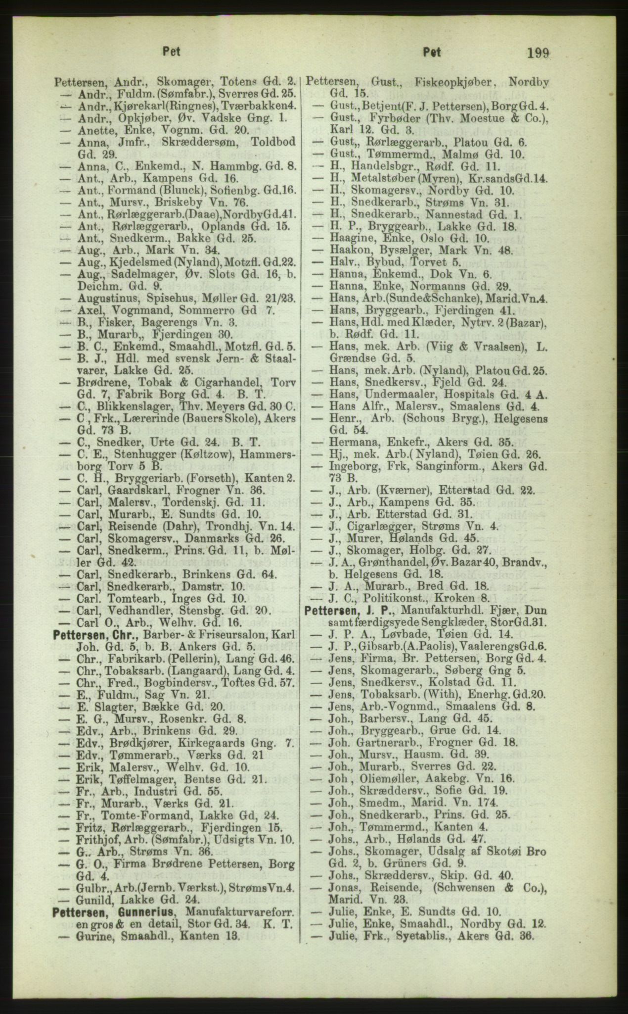 Kristiania/Oslo adressebok, PUBL/-, 1883, p. 199