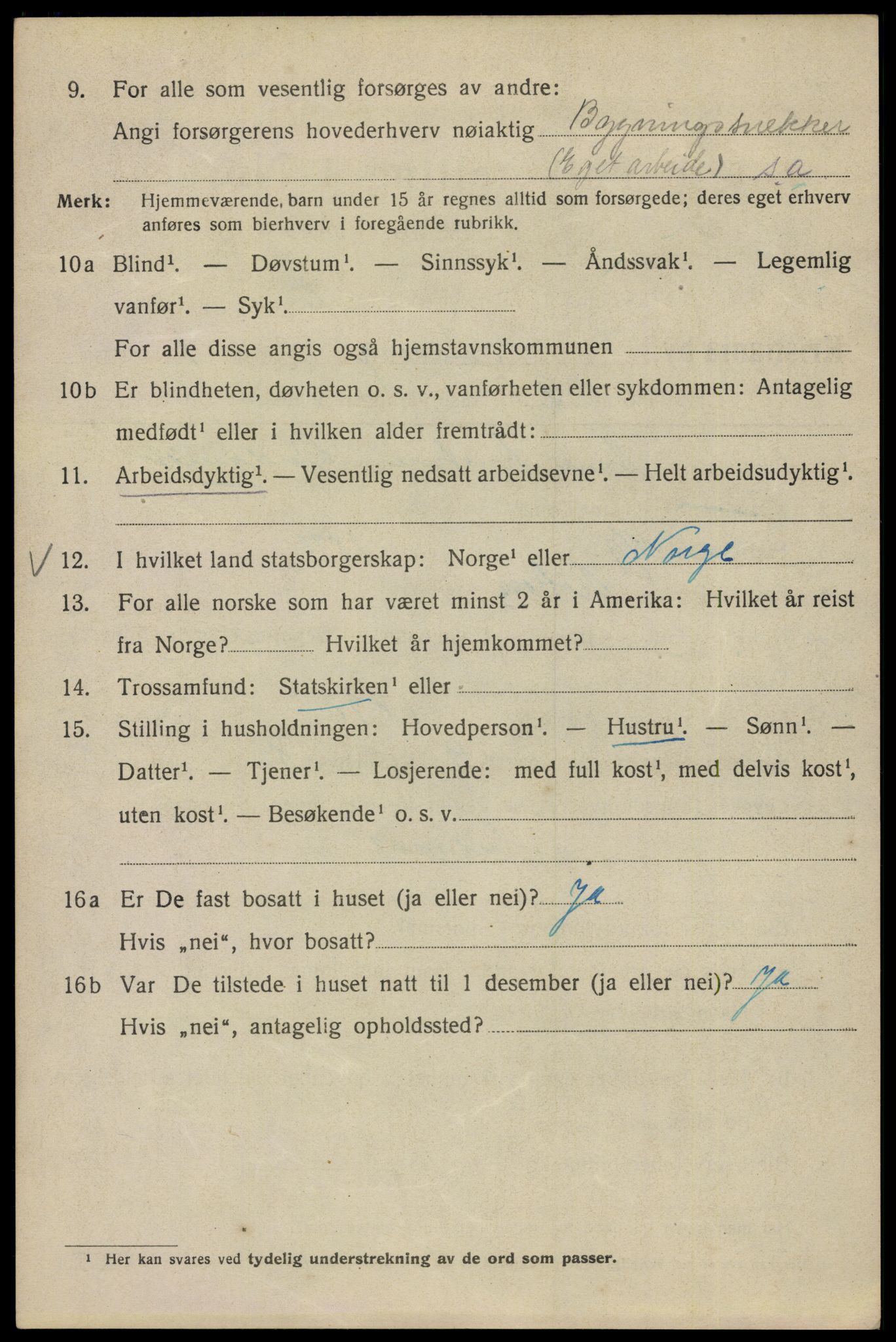 SAO, 1920 census for Kristiania, 1920, p. 136716