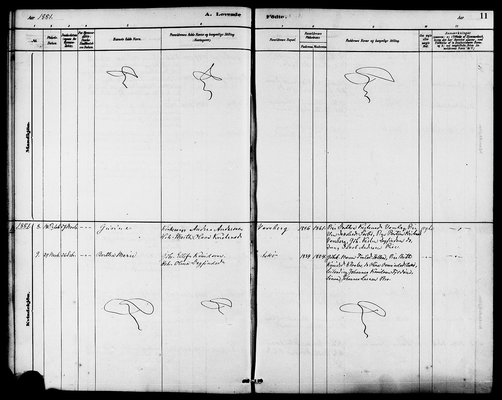 Rennesøy sokneprestkontor, AV/SAST-A -101827/H/Ha/Haa/L0009: Parish register (official) no. A 9, 1878-1890, p. 11