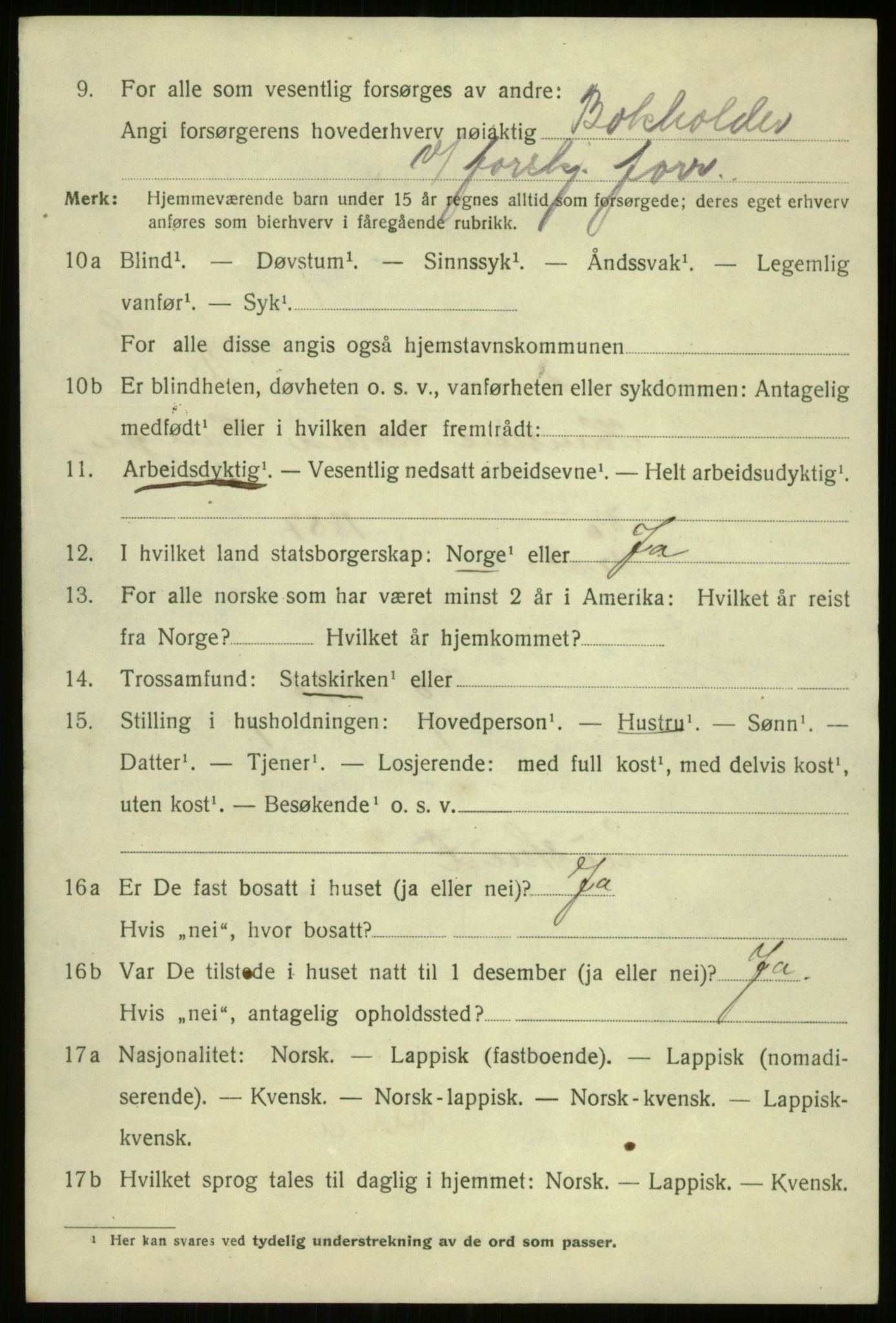 SATØ, 1920 census for Tromsø, 1920, p. 20217