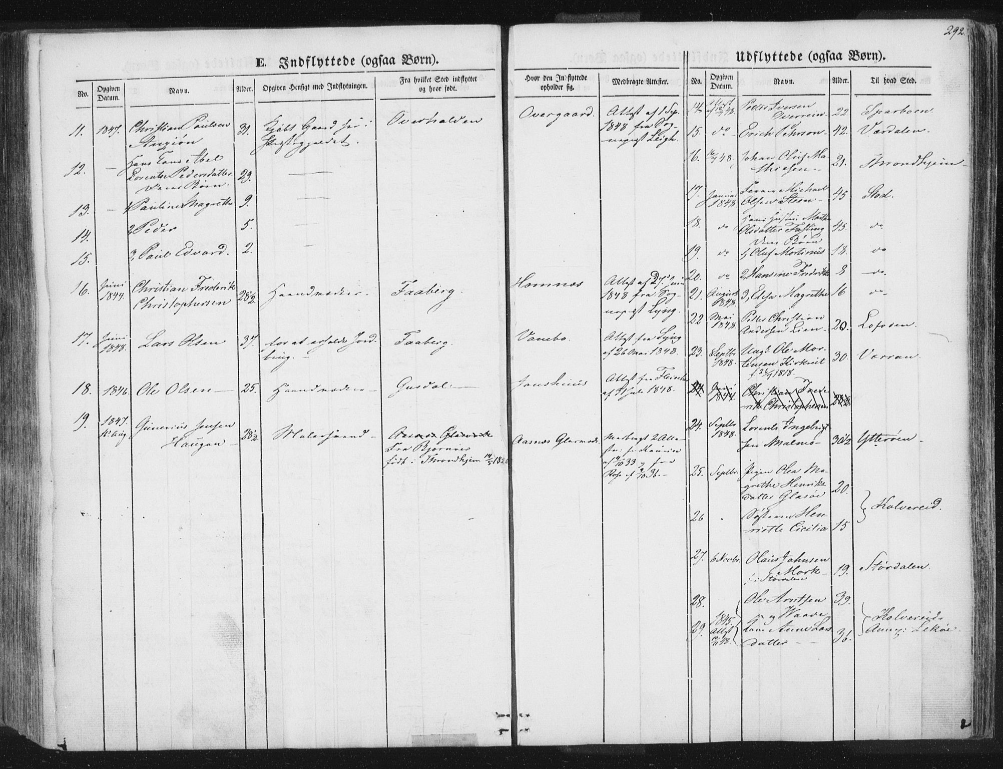 Ministerialprotokoller, klokkerbøker og fødselsregistre - Nord-Trøndelag, AV/SAT-A-1458/741/L0392: Parish register (official) no. 741A06, 1836-1848, p. 292