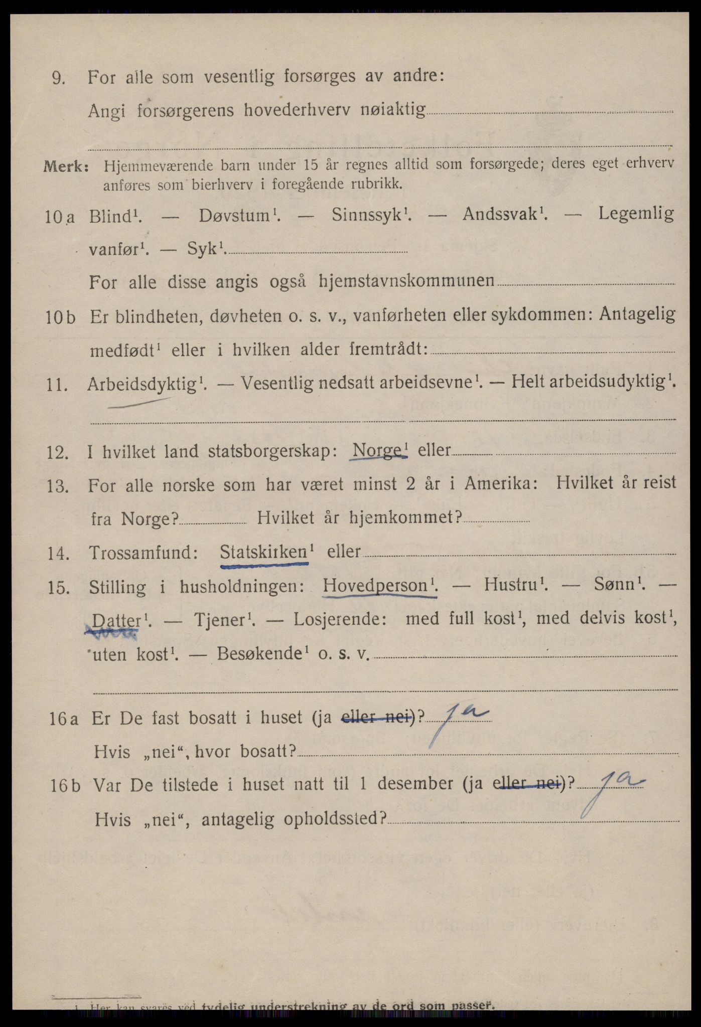 SAT, 1920 census for Kristiansund, 1920, p. 24262