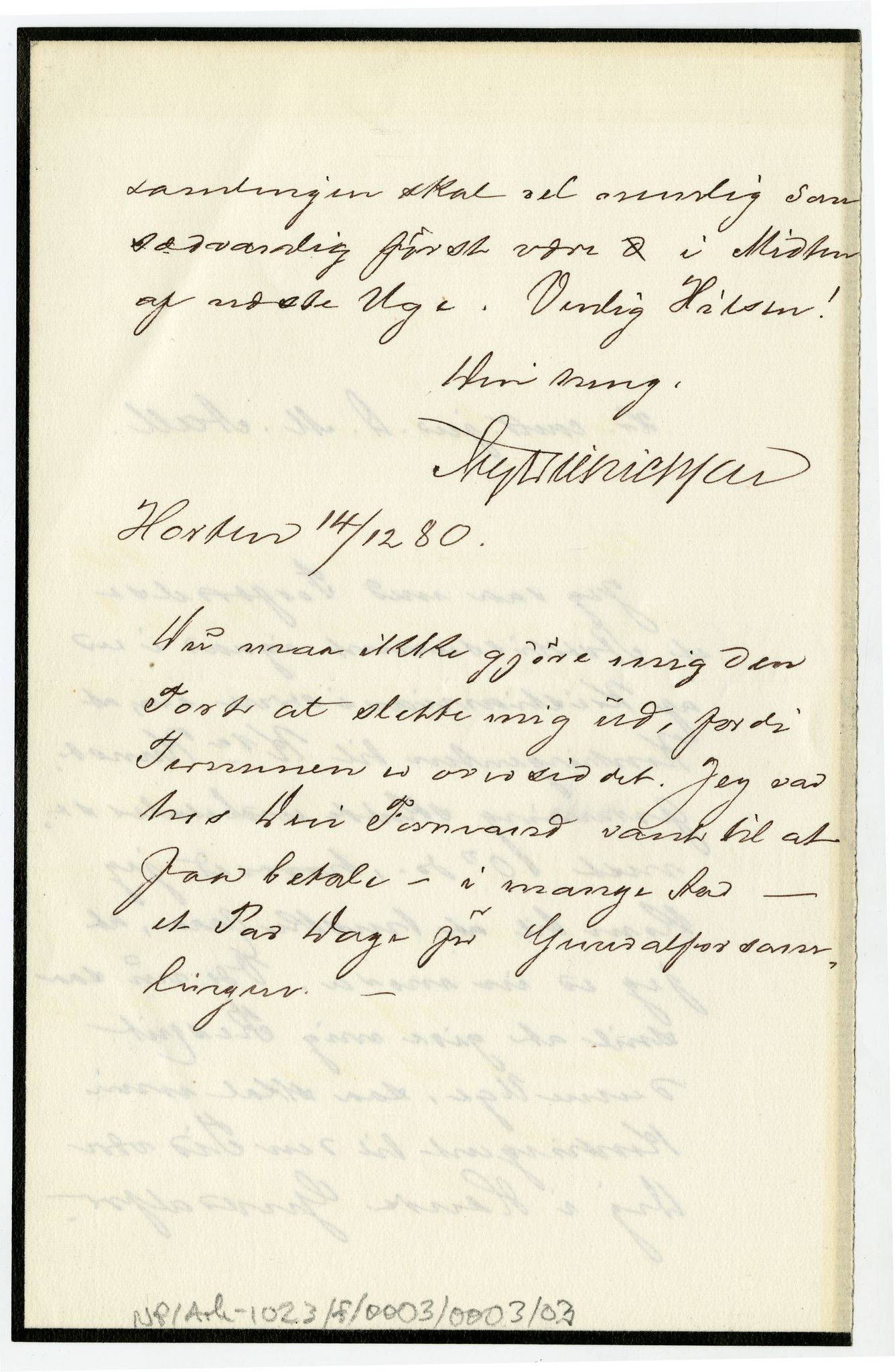 Diderik Maria Aalls brevsamling, NF/Ark-1023/F/L0003: D.M. Aalls brevsamling. D - G, 1797-1889, p. 105