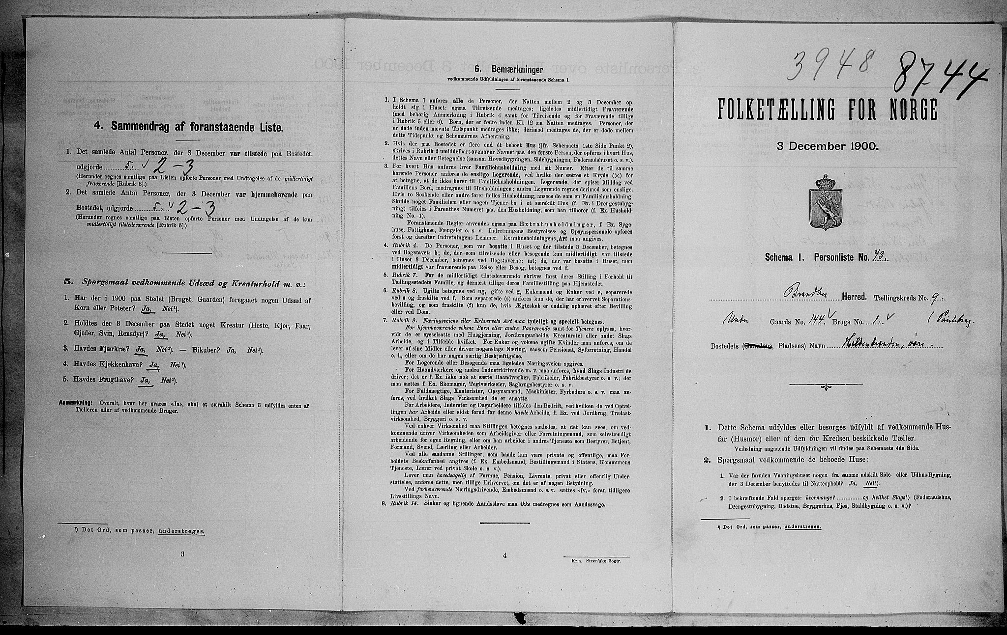 SAH, 1900 census for Brandbu, 1900, p. 1360