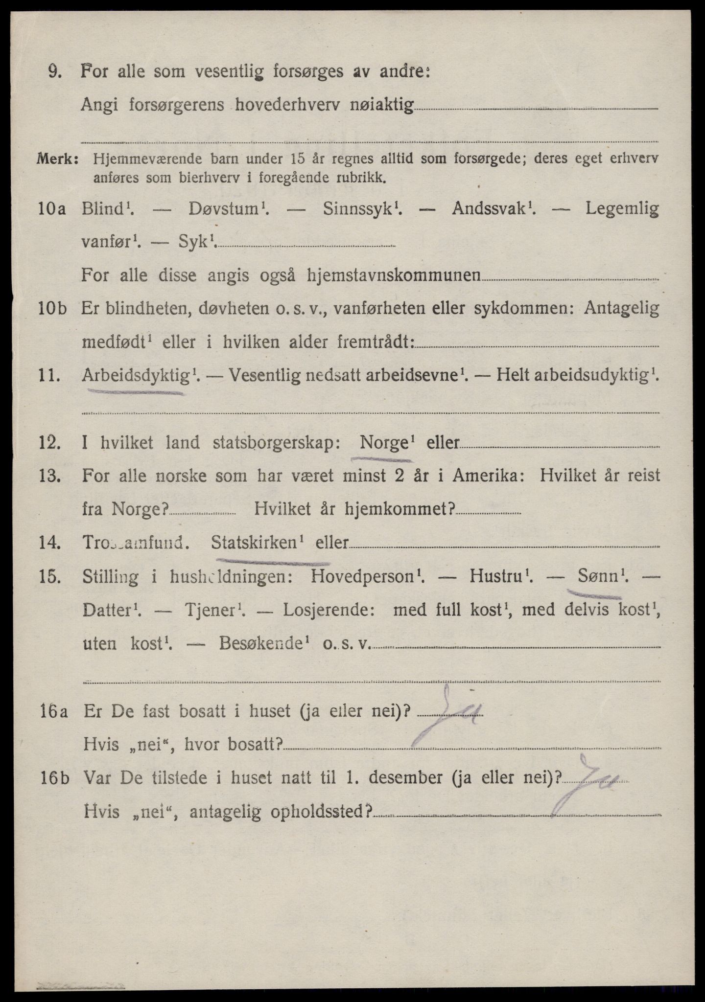 SAT, 1920 census for Volda, 1920, p. 11667