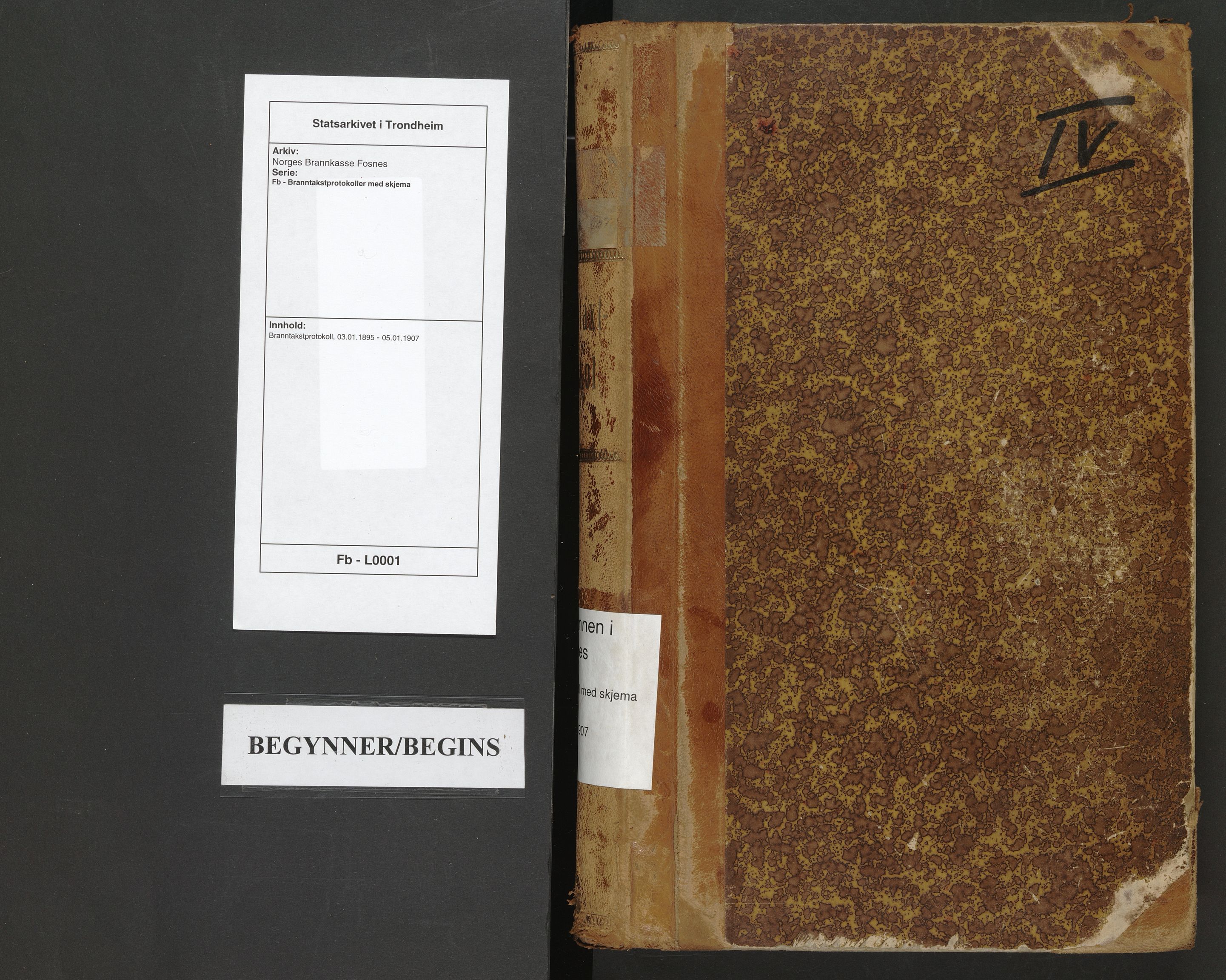 Norges Brannkasse Fosnes, SAT/A-5595/Fb/L0001: Branntakstprotokoll, 1895-1907