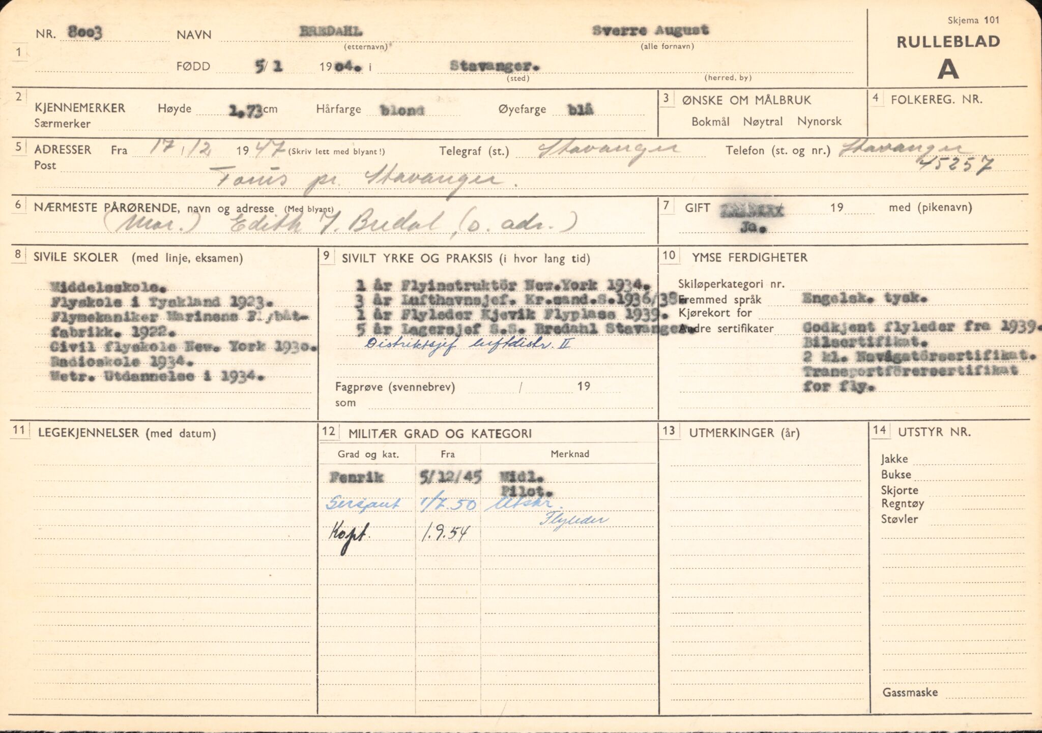 Forsvaret, Forsvarets overkommando/Luftforsvarsstaben, AV/RA-RAFA-4079/P/Pa/L0011: Personellpapirer, 1904, p. 72