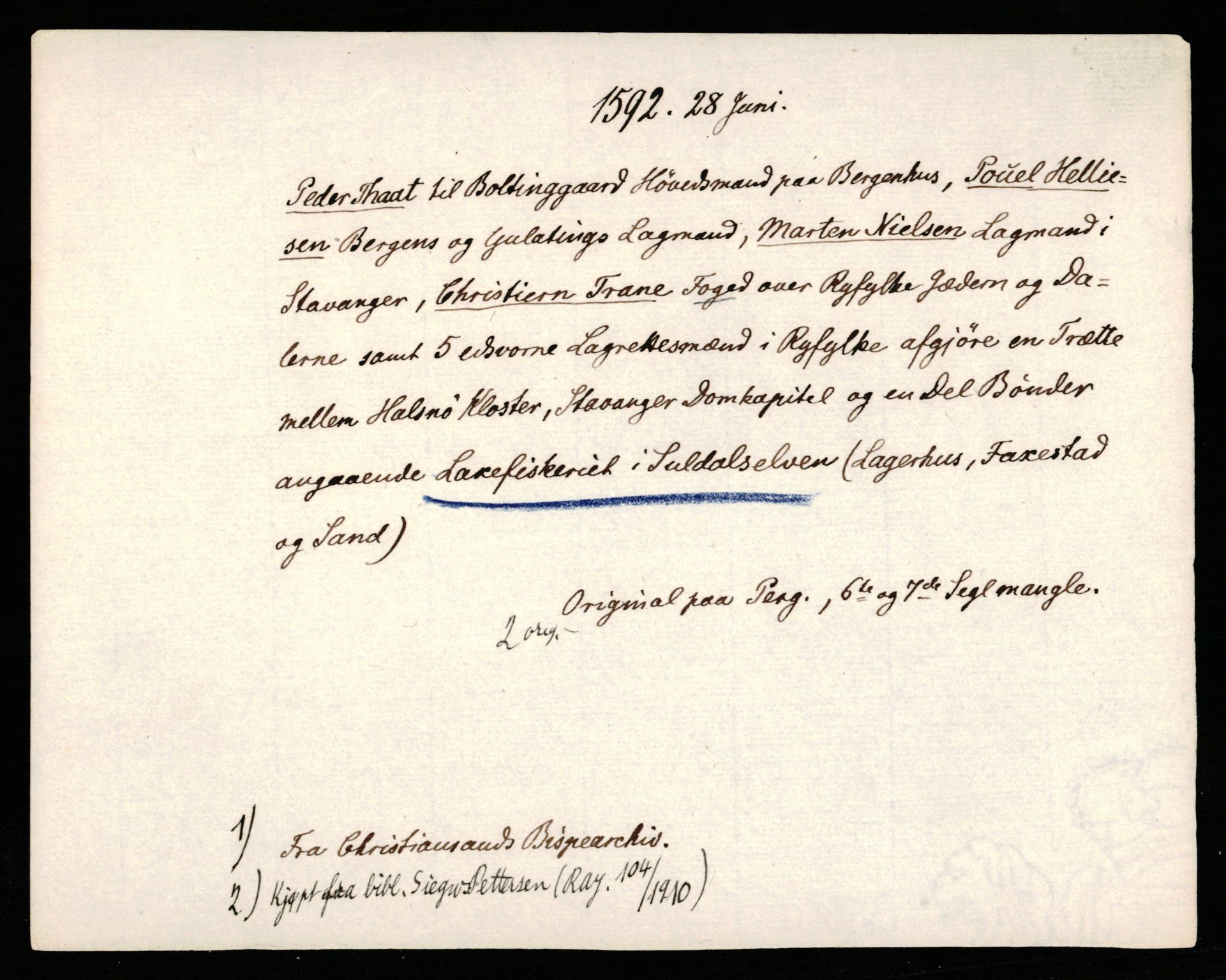 Riksarkivets diplomsamling, AV/RA-EA-5965/F35/F35b/L0003: Riksarkivets diplomer, seddelregister, 1583-1592, p. 707