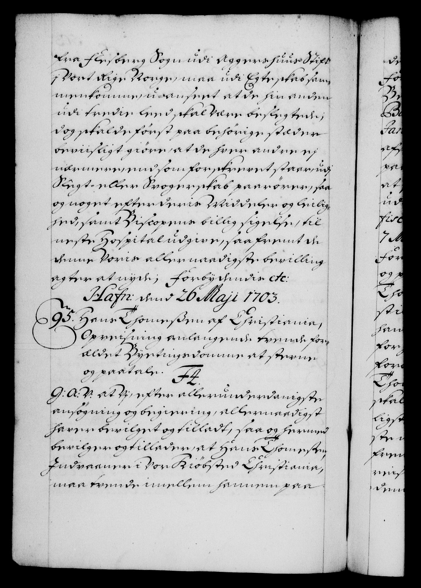 Danske Kanselli 1572-1799, AV/RA-EA-3023/F/Fc/Fca/Fcaa/L0018: Norske registre, 1699-1703, p. 505b