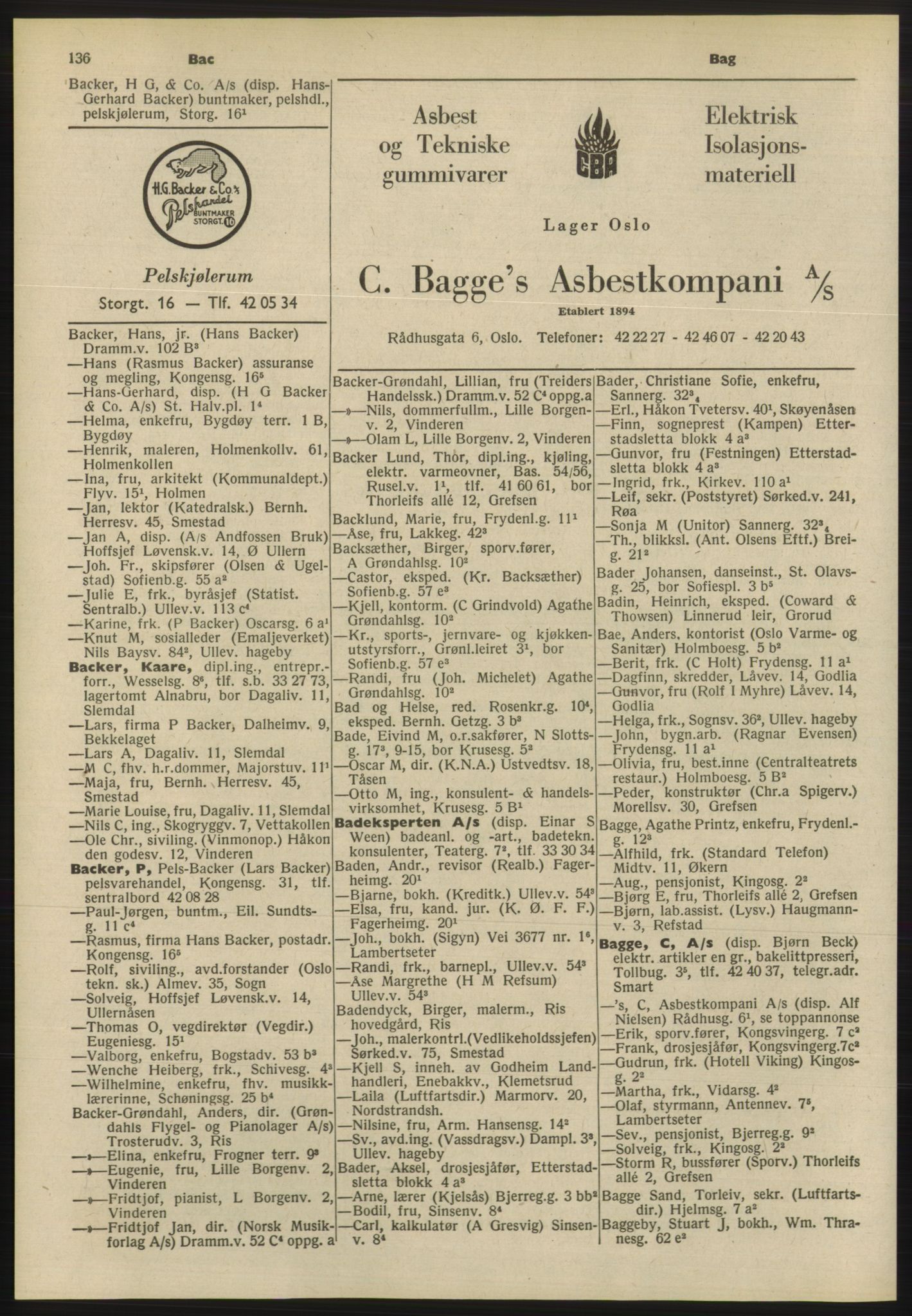 Kristiania/Oslo adressebok, PUBL/-, 1955, p. 136