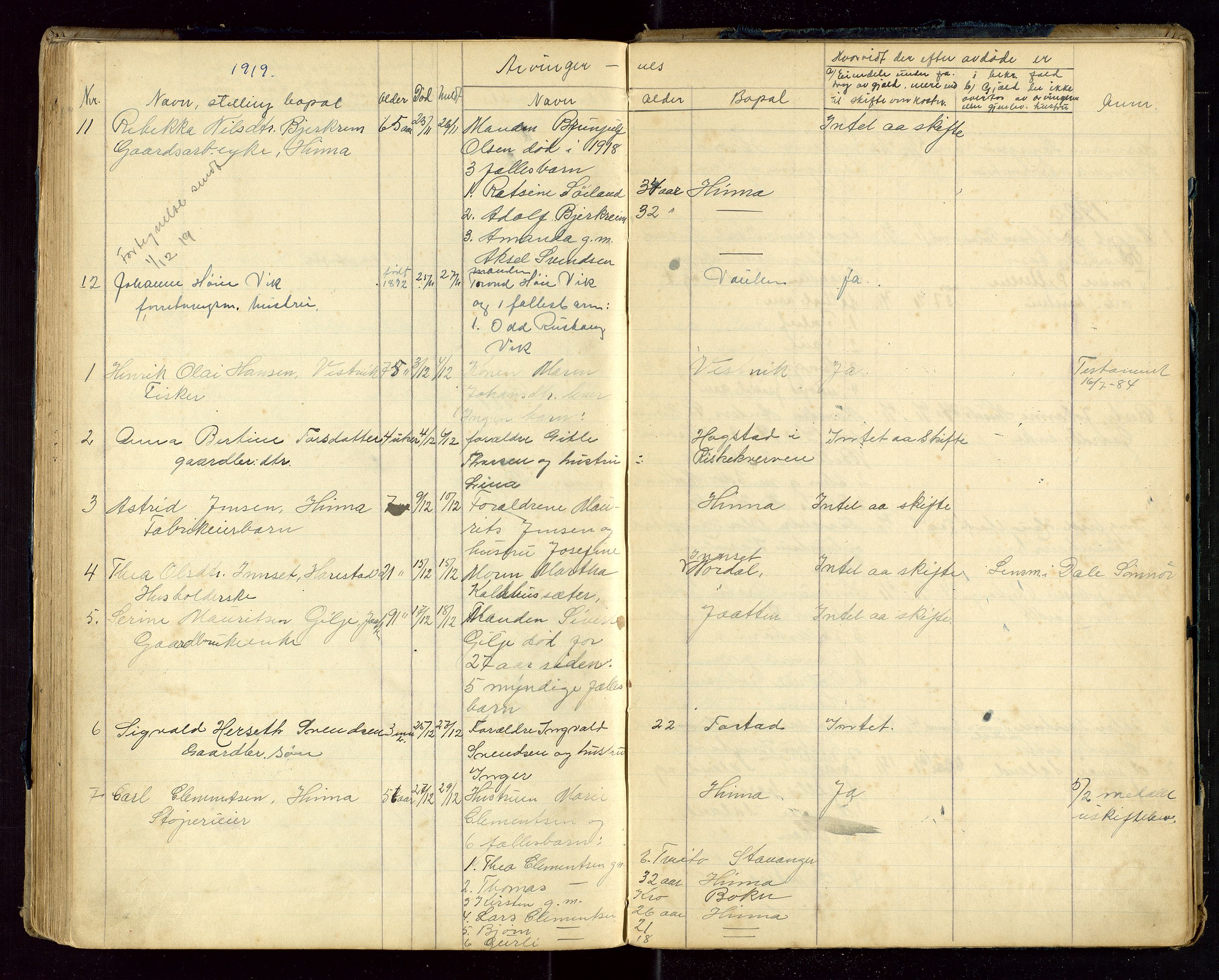 Hetland lensmannskontor, AV/SAST-A-100101/Gga/L0002: Dødsfallprotokoll, 1910-1921