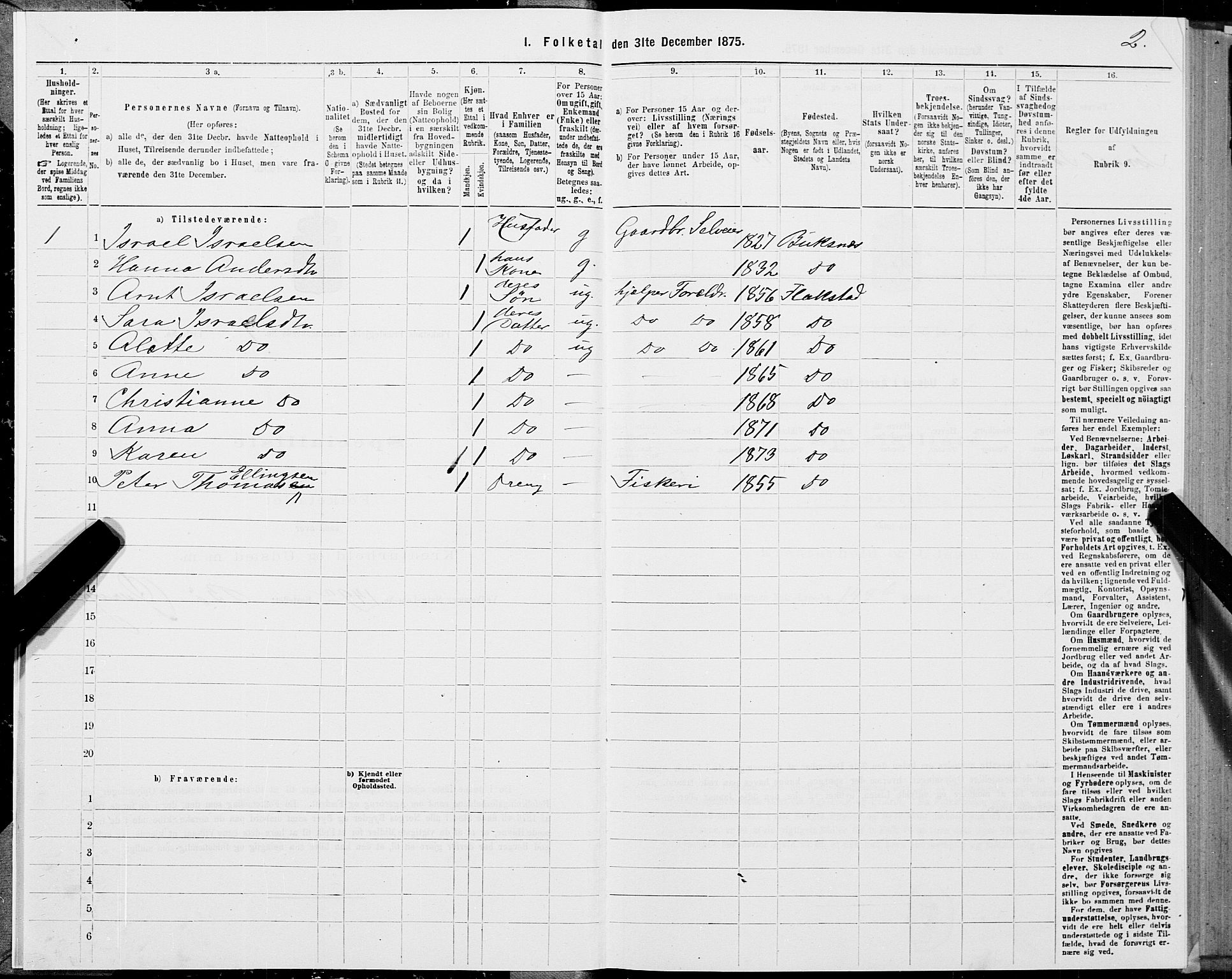 SAT, 1875 census for 1859P Flakstad, 1875, p. 1002