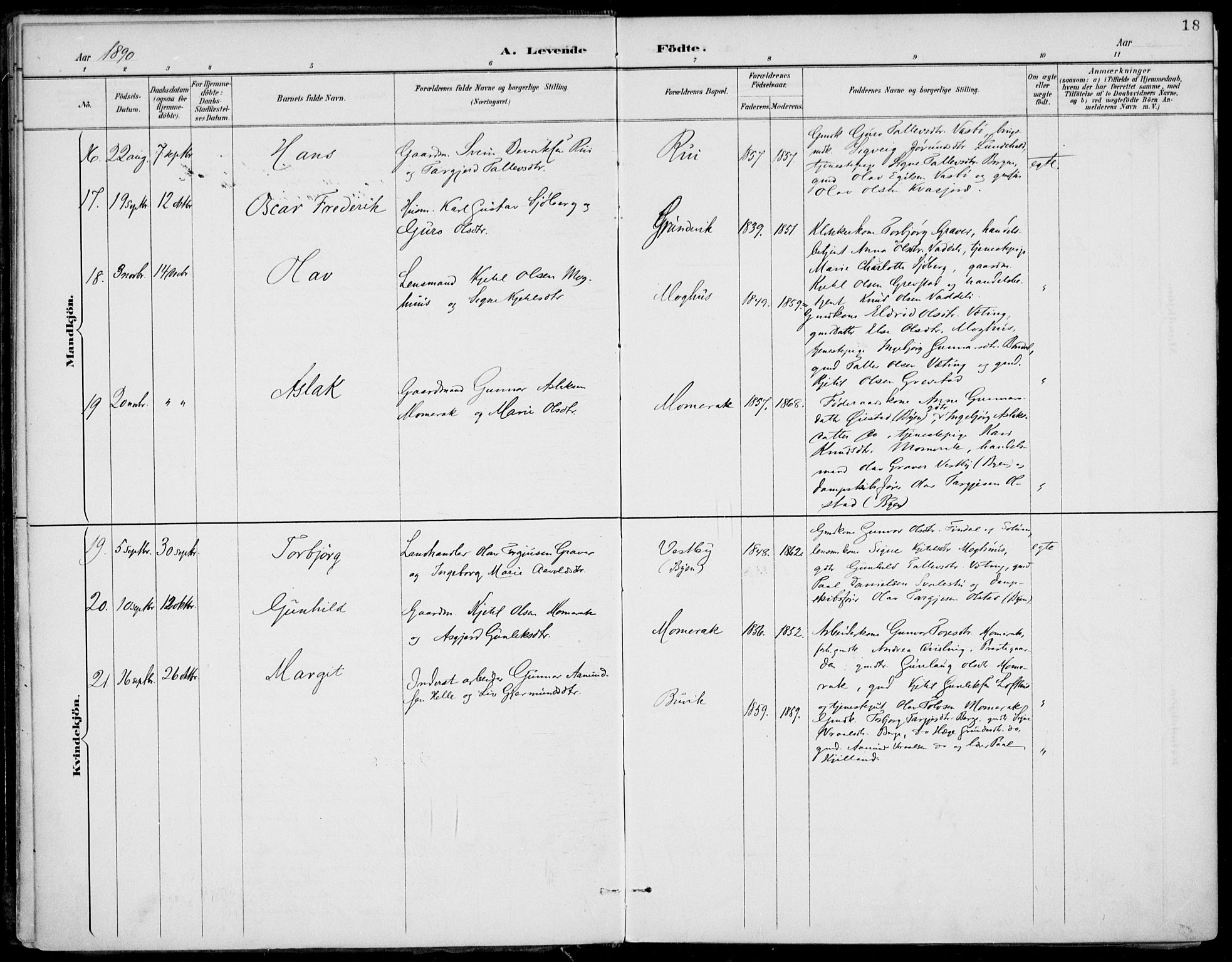 Fyresdal kirkebøker, SAKO/A-263/F/Fa/L0007: Parish register (official) no. I 7, 1887-1914, p. 18