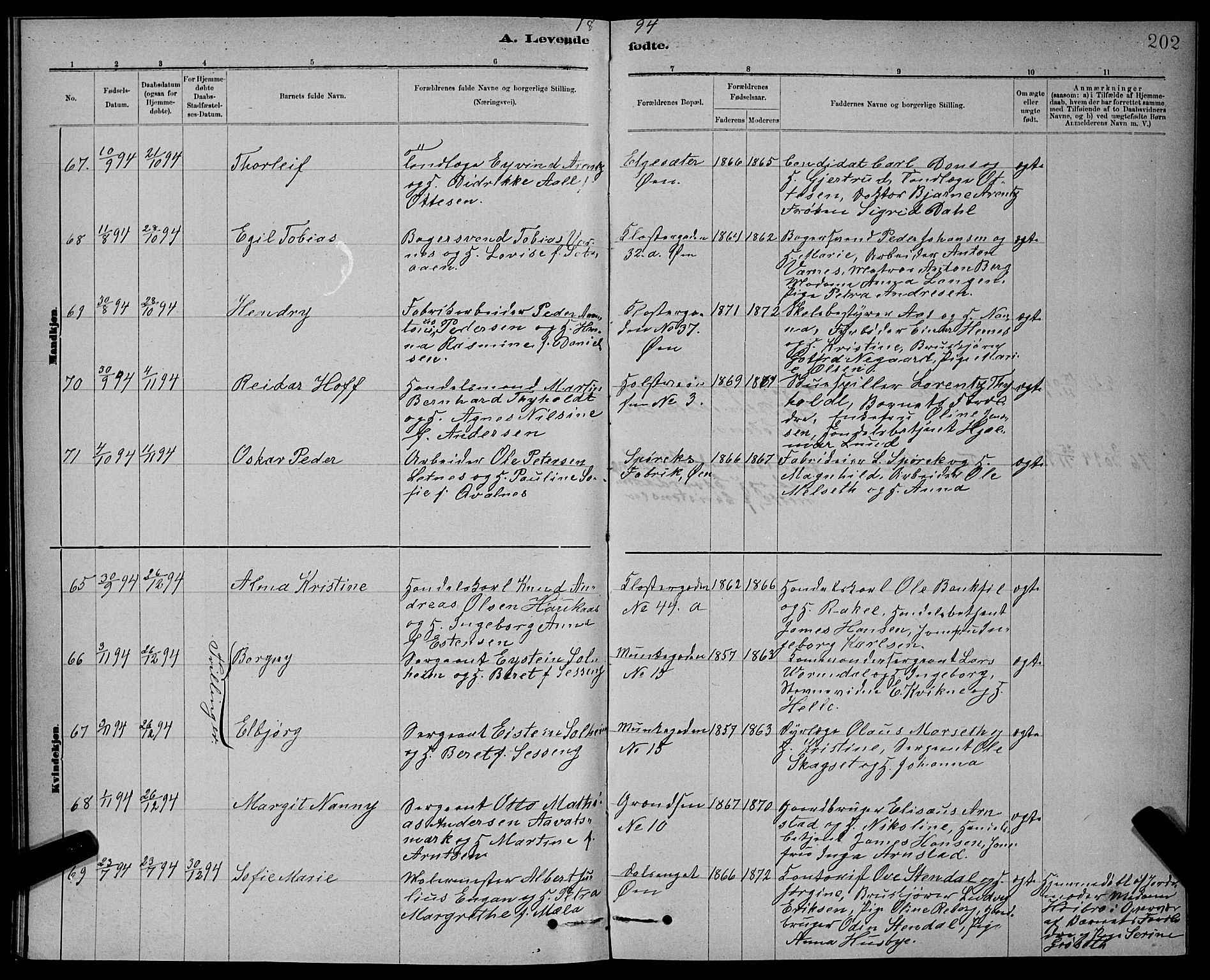 Ministerialprotokoller, klokkerbøker og fødselsregistre - Sør-Trøndelag, AV/SAT-A-1456/601/L0092: Parish register (copy) no. 601C10, 1884-1897, p. 202