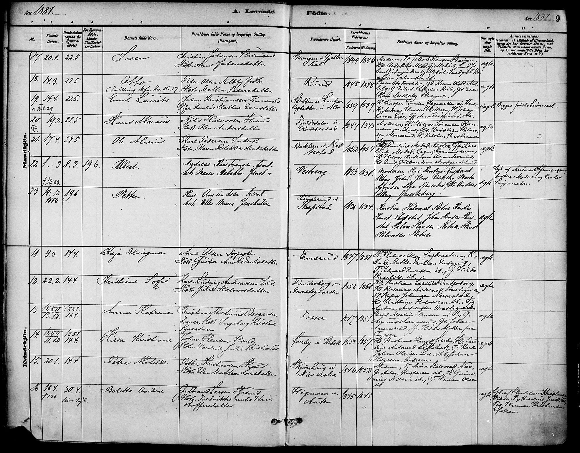 Høland prestekontor Kirkebøker, SAO/A-10346a/F/Fa/L0013: Parish register (official) no. I 13, 1880-1897, p. 9