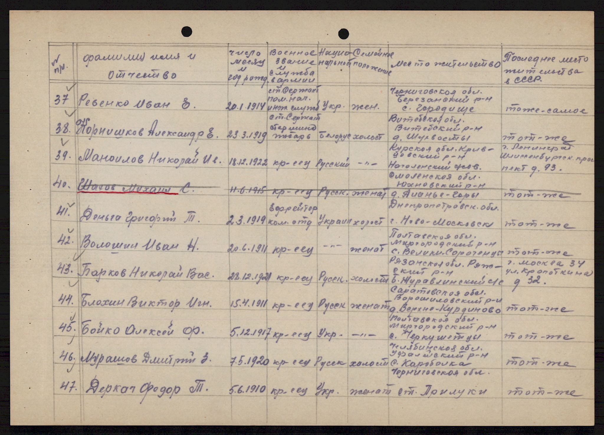 Flyktnings- og fangedirektoratet, Repatrieringskontoret, AV/RA-S-1681/D/Db/L0021: Displaced Persons (DPs) og sivile tyskere, 1945-1948, p. 454