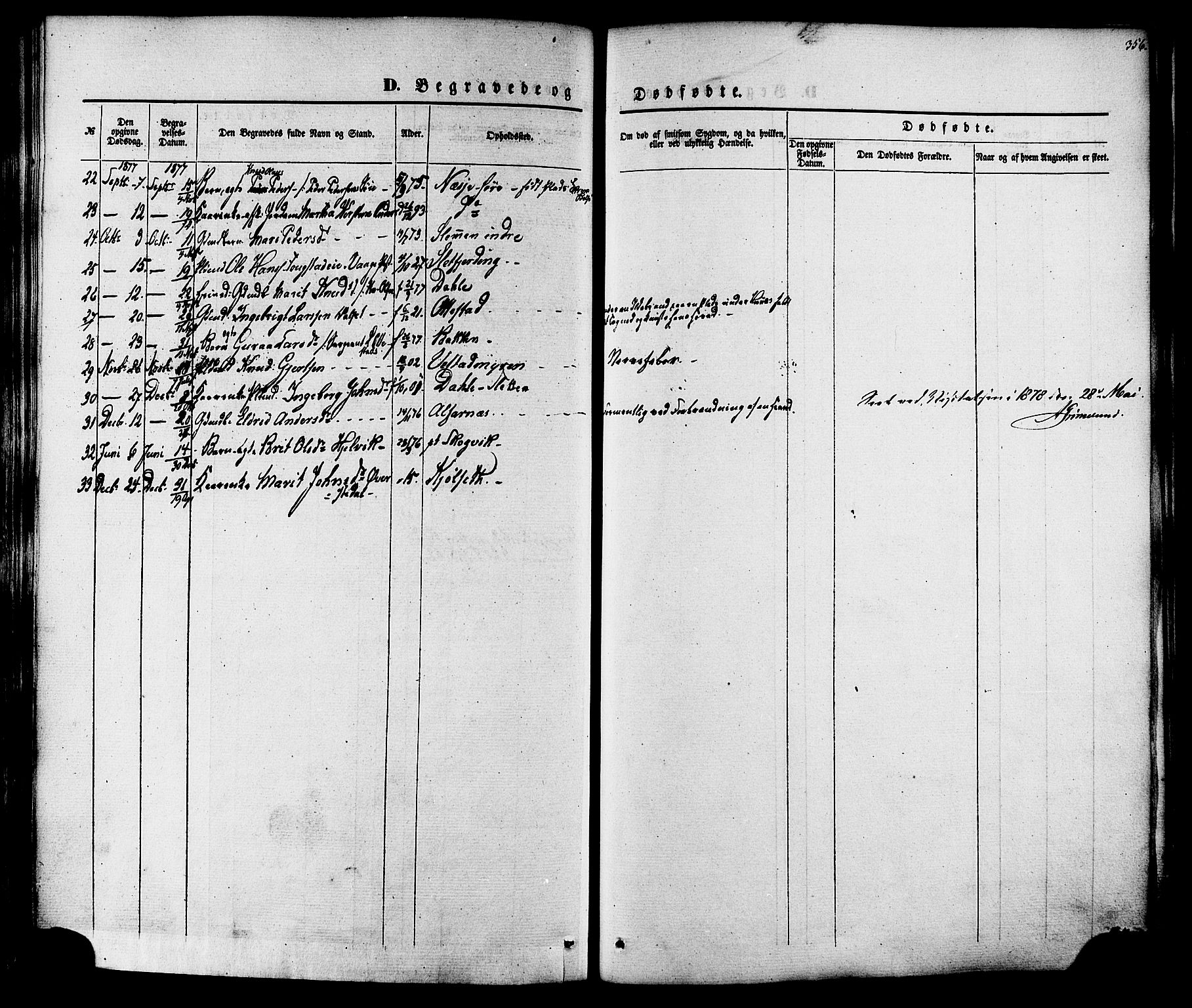 Ministerialprotokoller, klokkerbøker og fødselsregistre - Møre og Romsdal, AV/SAT-A-1454/547/L0603: Parish register (official) no. 547A05, 1846-1877, p. 356