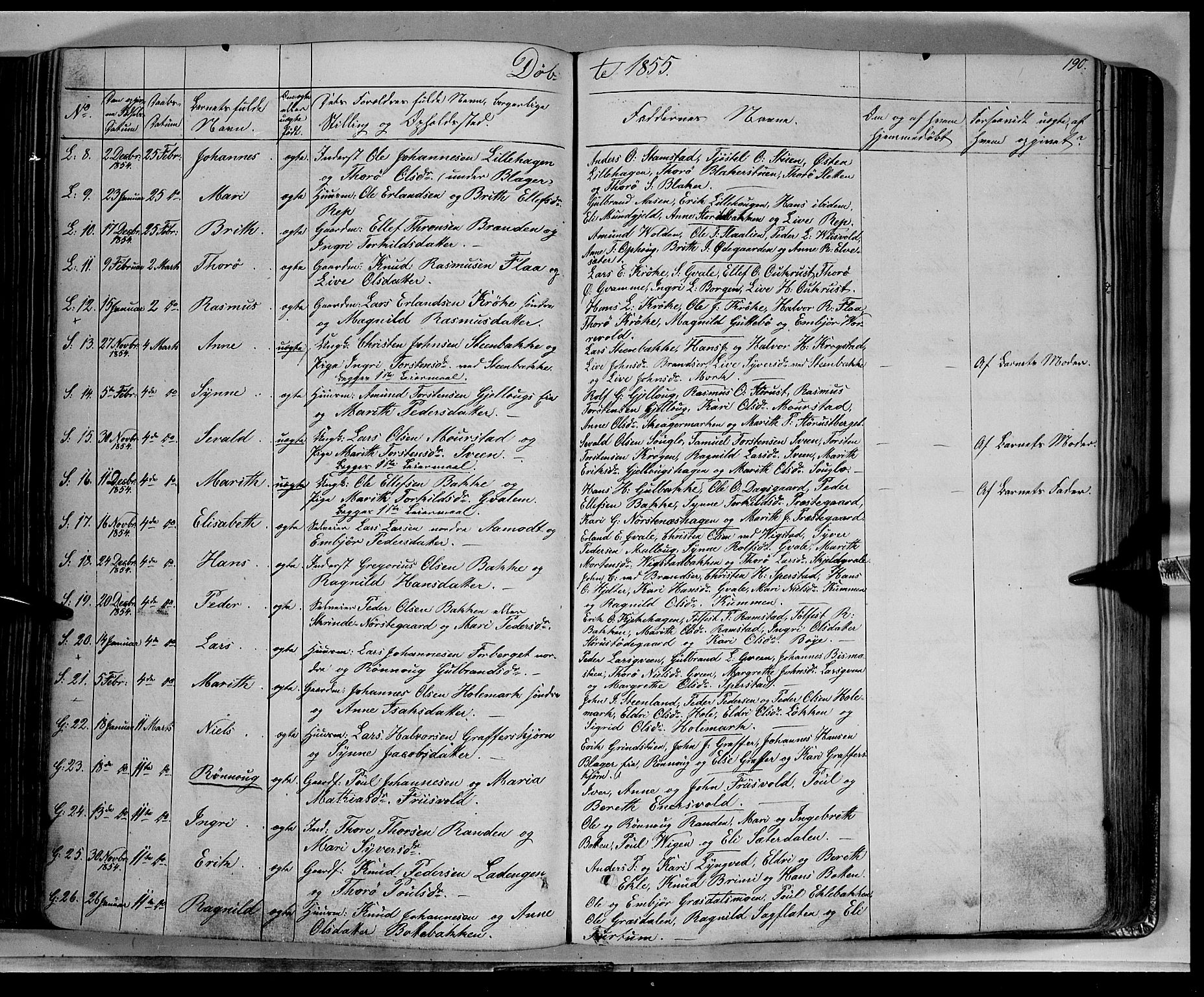 Lom prestekontor, AV/SAH-PREST-070/K/L0006: Parish register (official) no. 6A, 1837-1863, p. 190