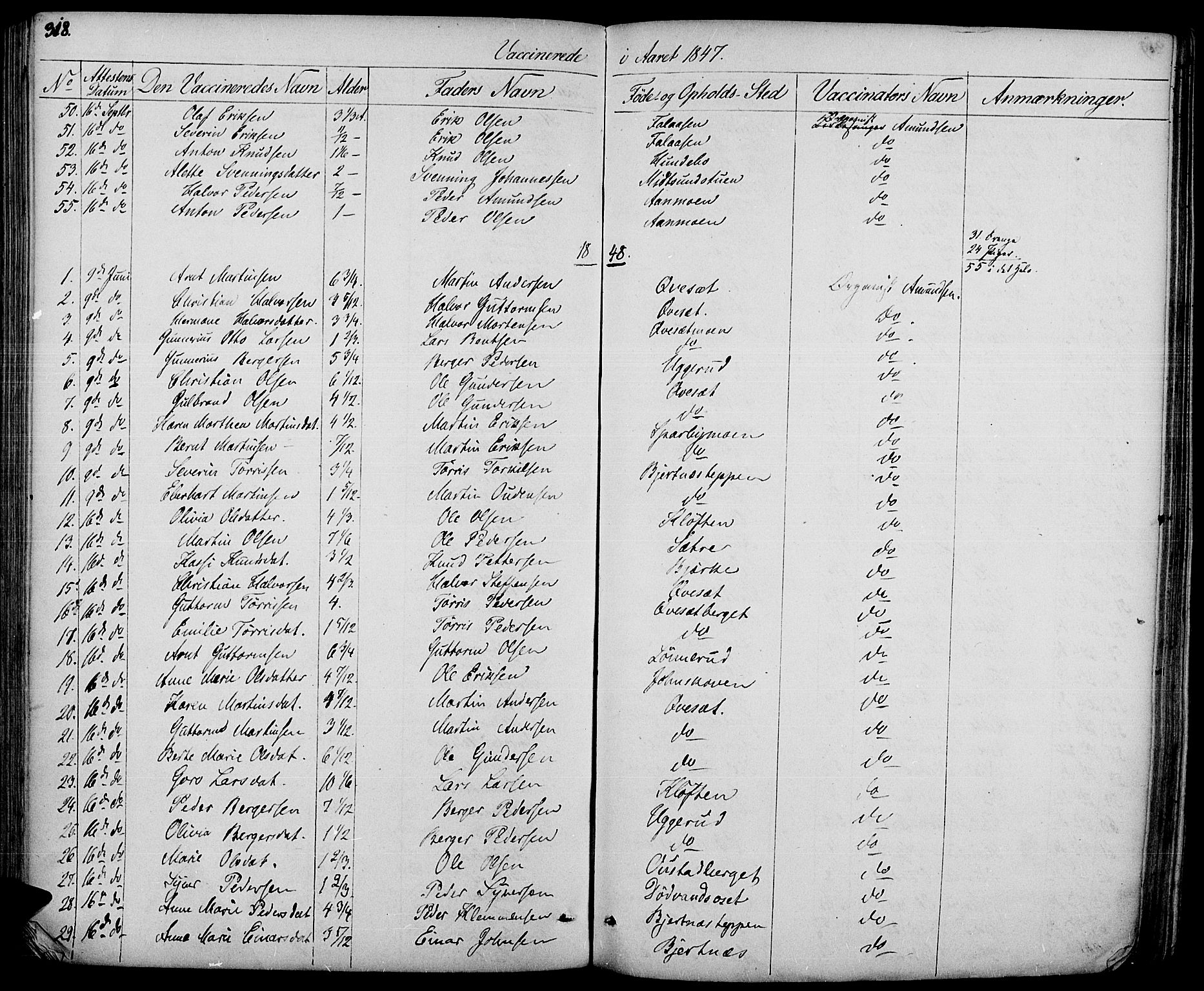 Hof prestekontor, AV/SAH-PREST-038/H/Ha/Haa/L0007: Parish register (official) no. 7, 1841-1848, p. 318