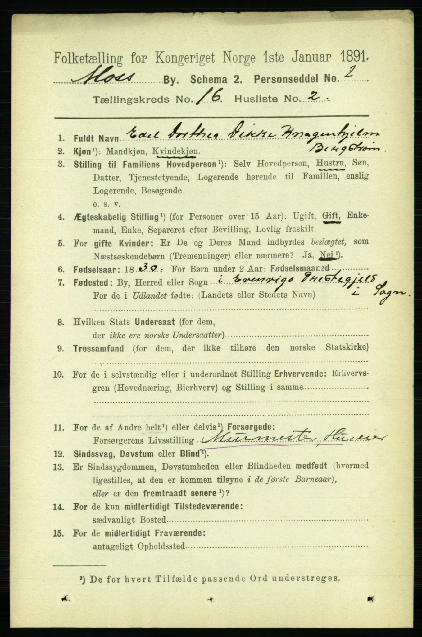 RA, 1891 census for 0104 Moss, 1891, p. 7434