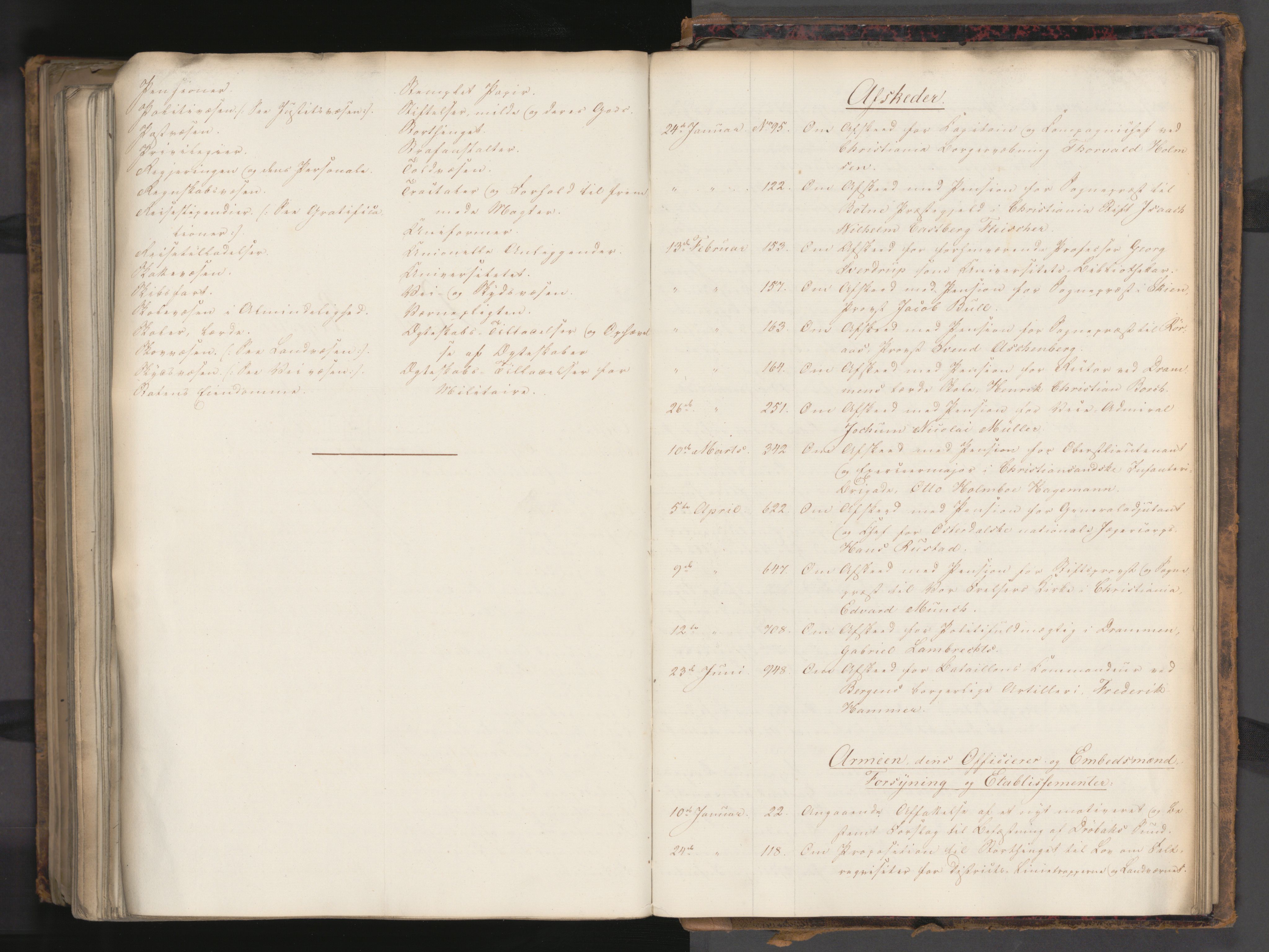 Statsrådssekretariatet, AV/RA-S-1001/A/Ab/L0061: Kgl. res. nr. 1-1034, 1. halvår, 1845