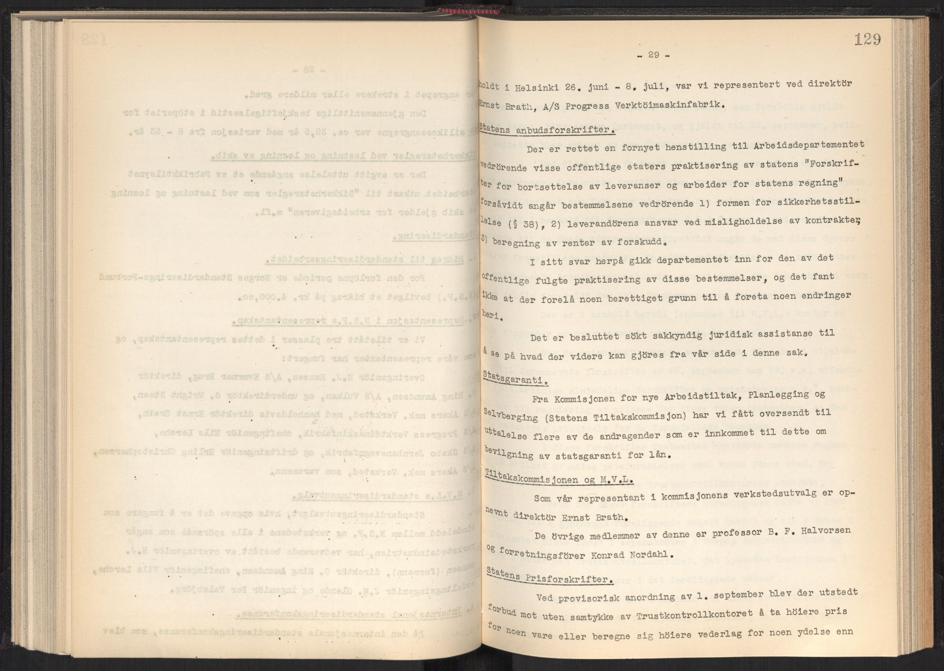 Teknologibedriftenes Landsforening TBL, RA/PA-1700/A/Ad/L0006: Årsberetning med register, 1937-1943, p. 129