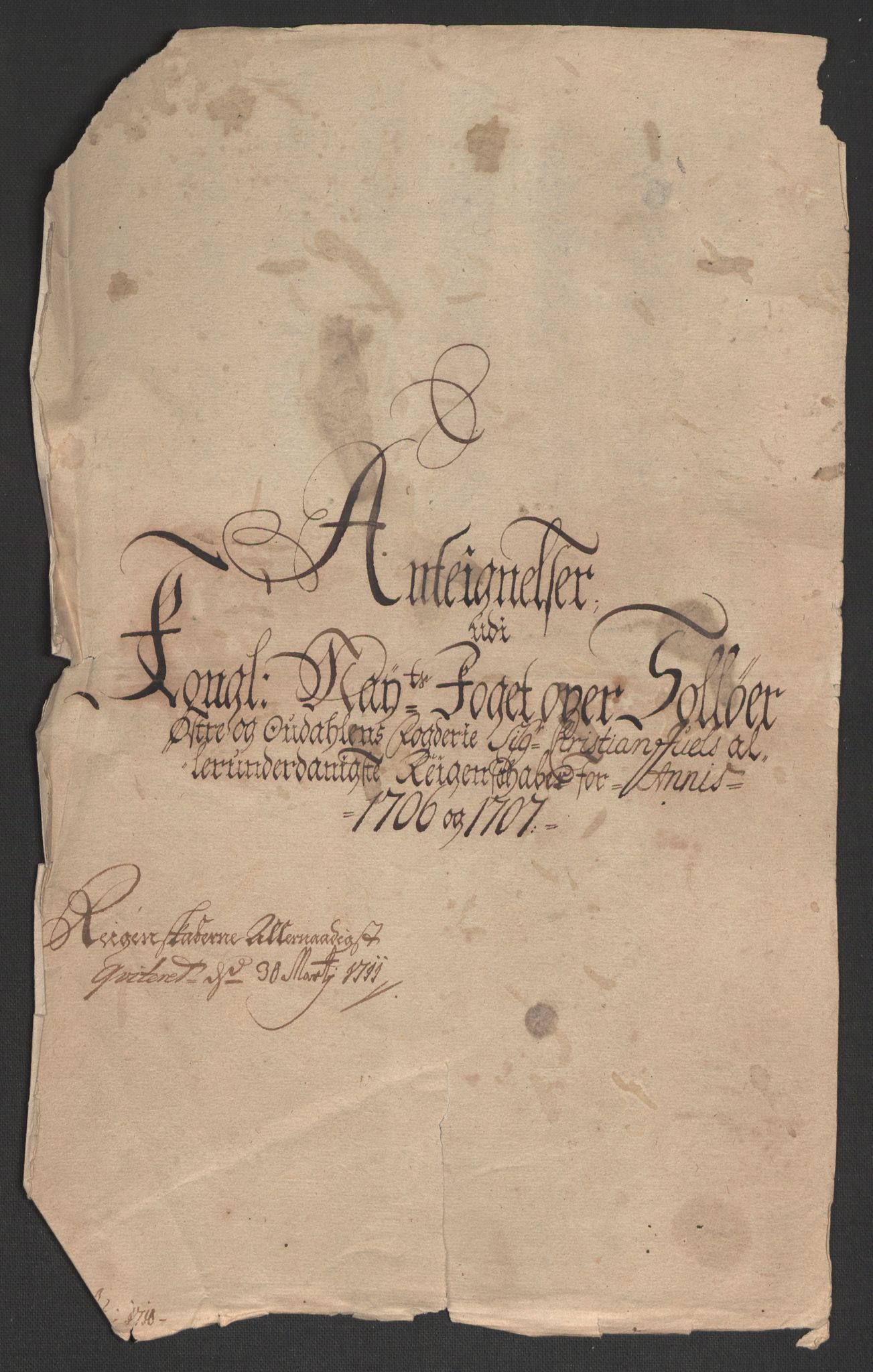 Rentekammeret inntil 1814, Reviderte regnskaper, Fogderegnskap, RA/EA-4092/R13/L0844: Fogderegnskap Solør, Odal og Østerdal, 1707, p. 245