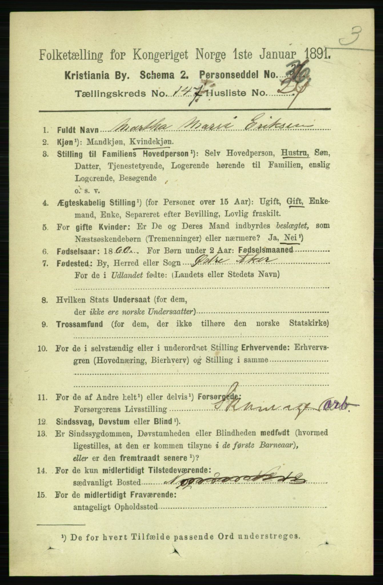 RA, 1891 census for 0301 Kristiania, 1891, p. 82266