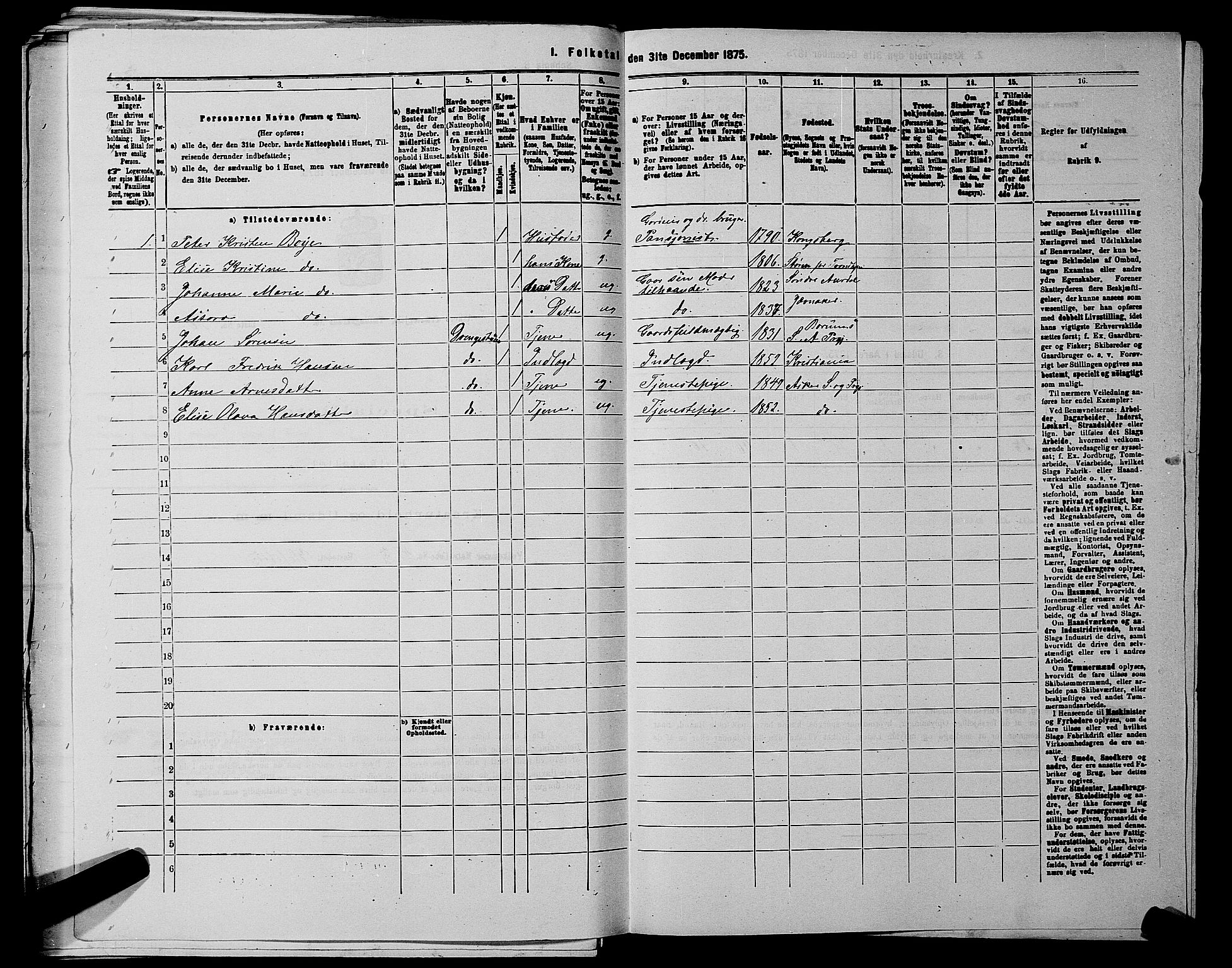 RA, 1875 census for 0220P Asker, 1875, p. 346