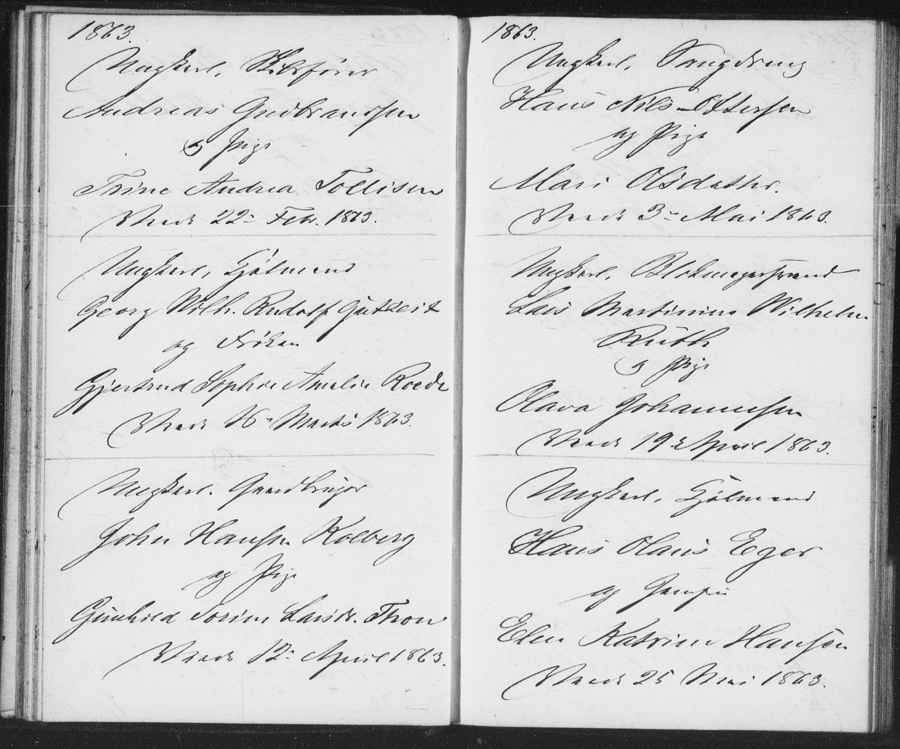Bragernes kirkebøker, SAKO/A-6/H/Ha/L0004: Banns register no. 4, 1860-1866